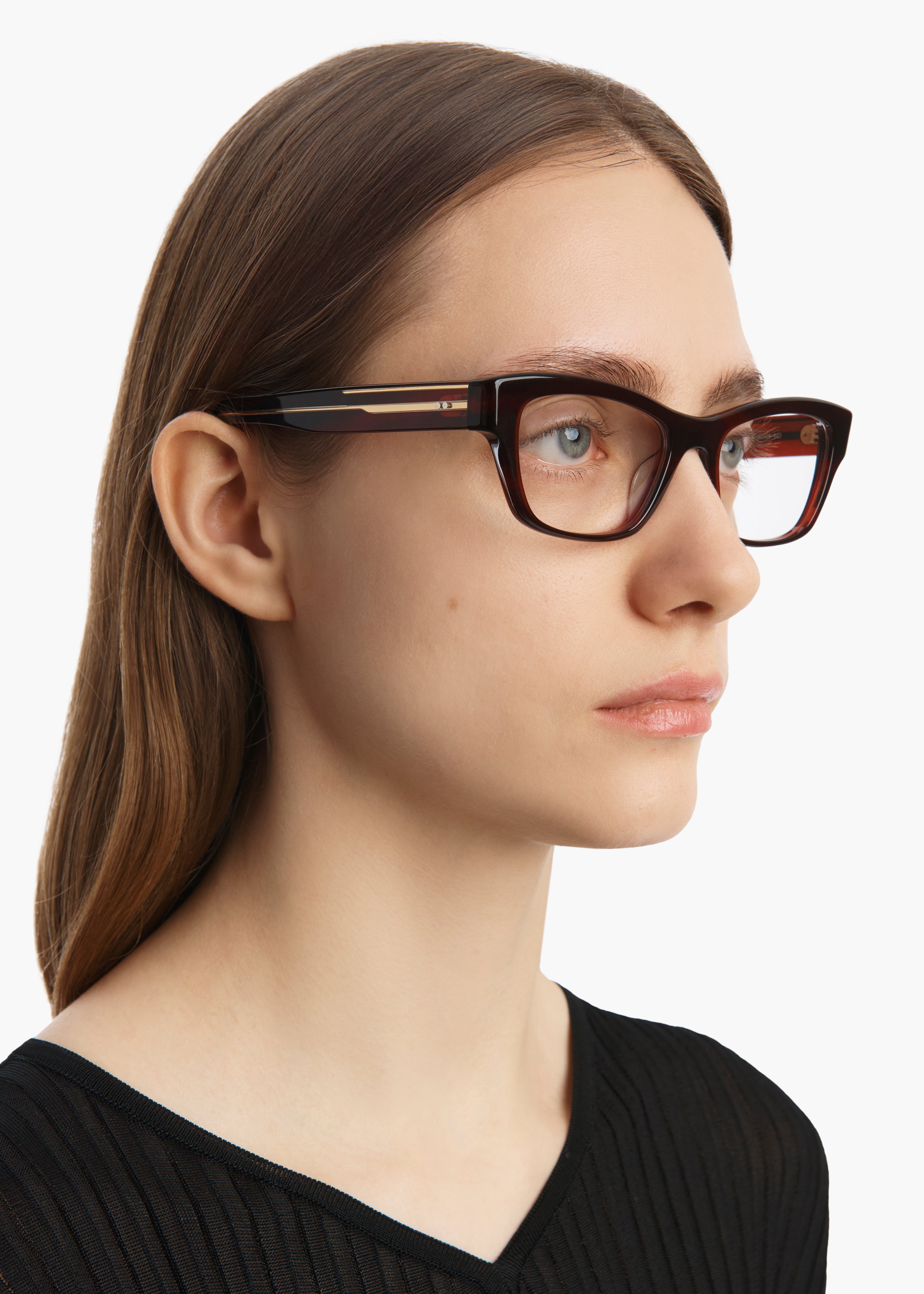 KHAITE x Oliver Peoples 1953RX in Bordeaux Bark ON FIGURE