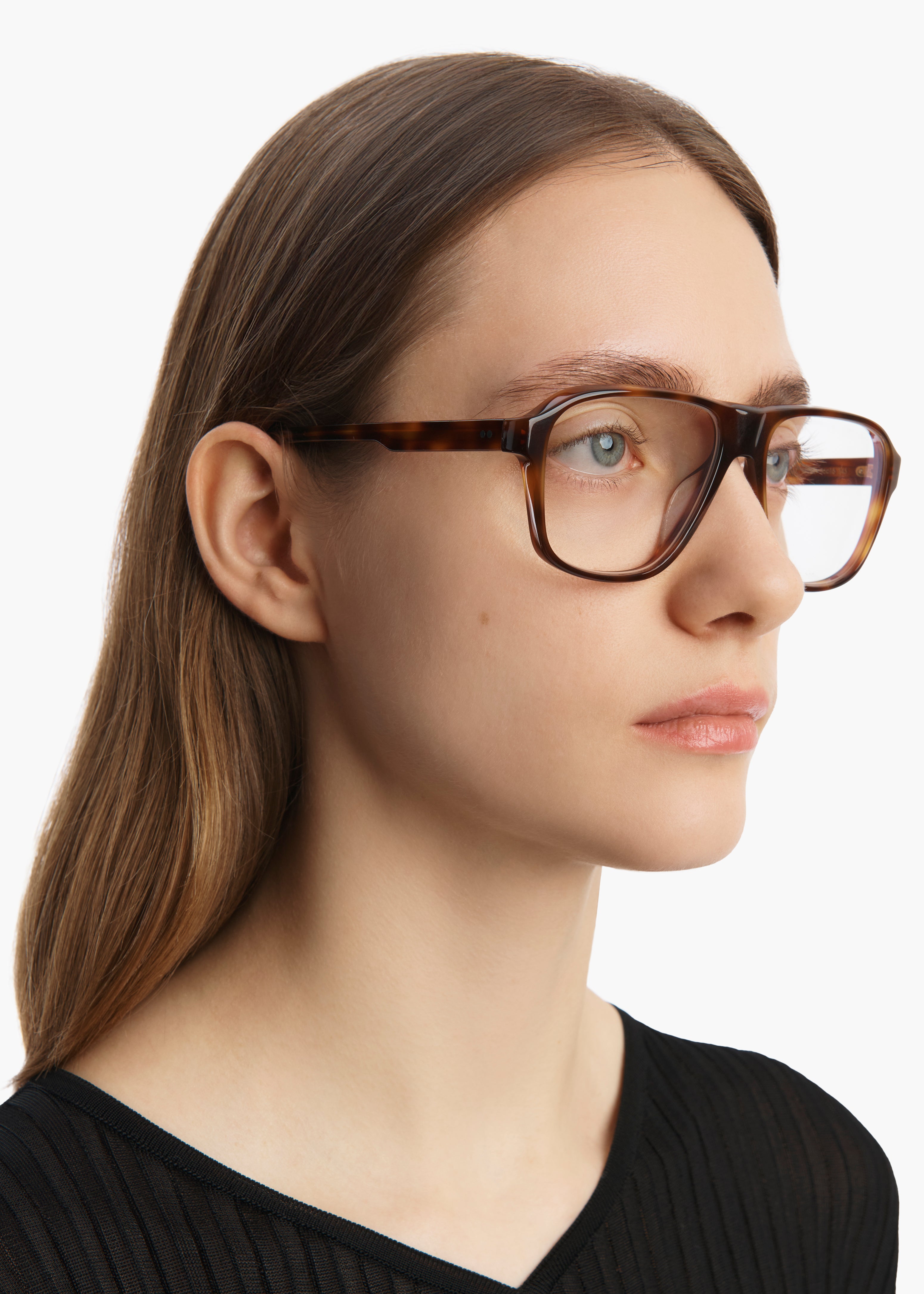KHAITE x Oliver Peoples 1978RX in Dark Mahogany ON FIGURE