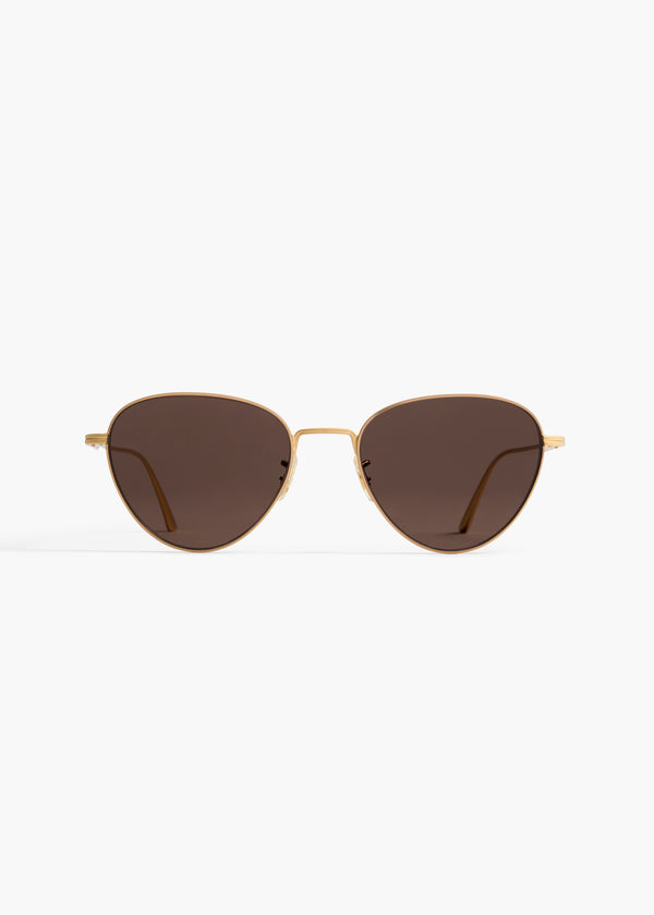 KHAITE x Oliver Peoples 1991C in Gold and Brown FRONT VIEW