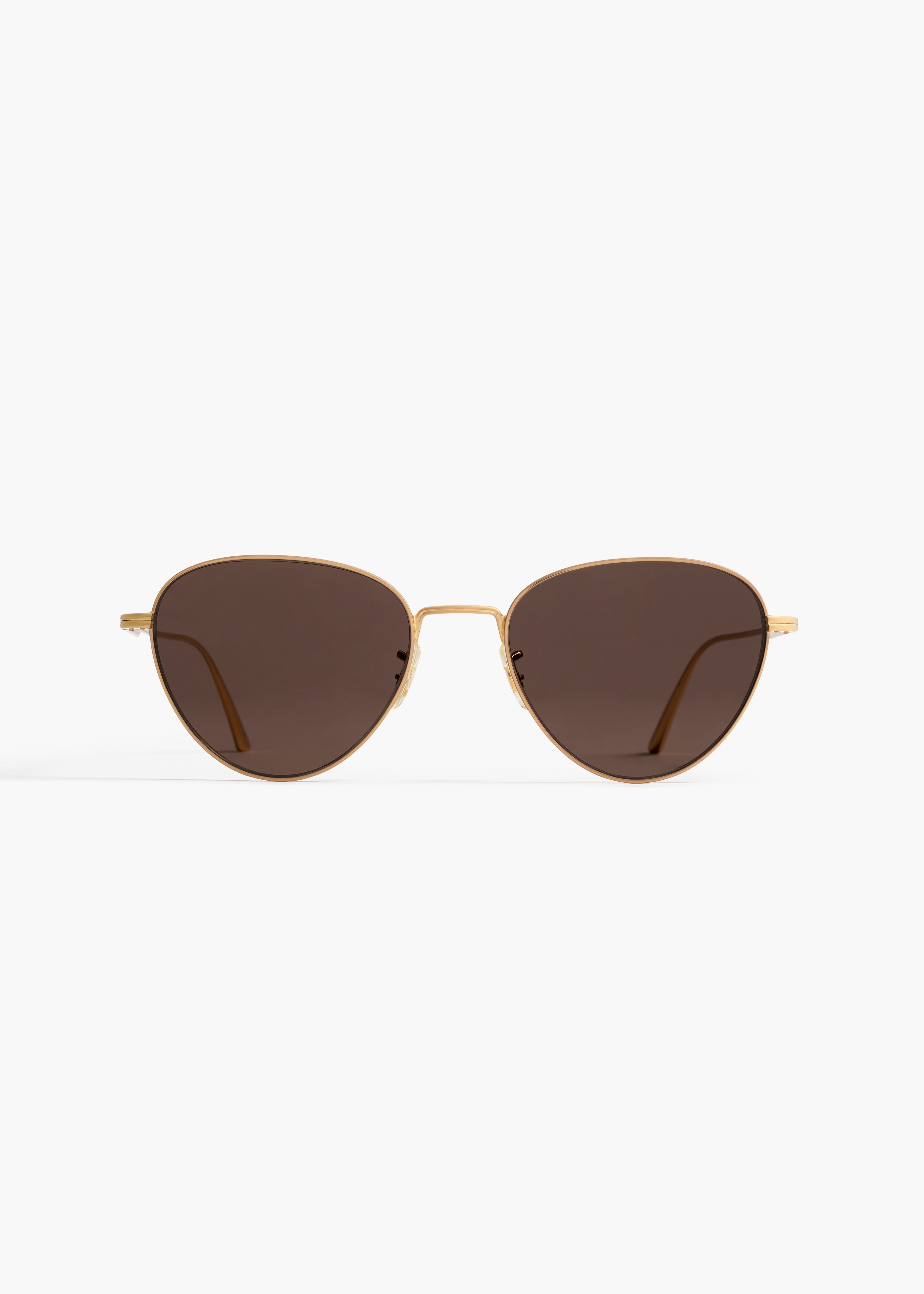 KHAITE x Oliver Peoples 1991C in Gold and Brown FRONT VIEW