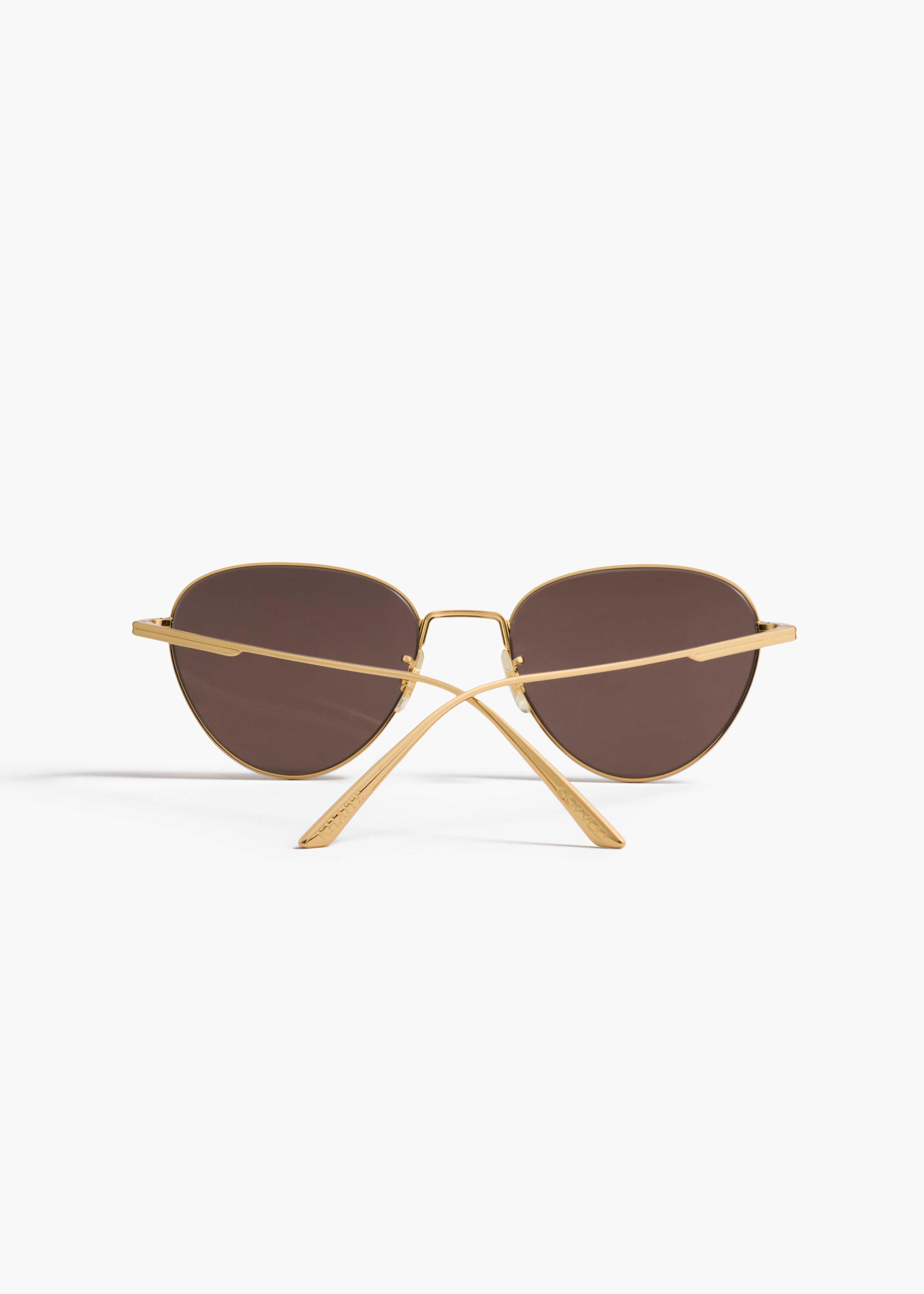 KHAITE x Oliver Peoples 1991C in Gold and Brown BACK VIEW