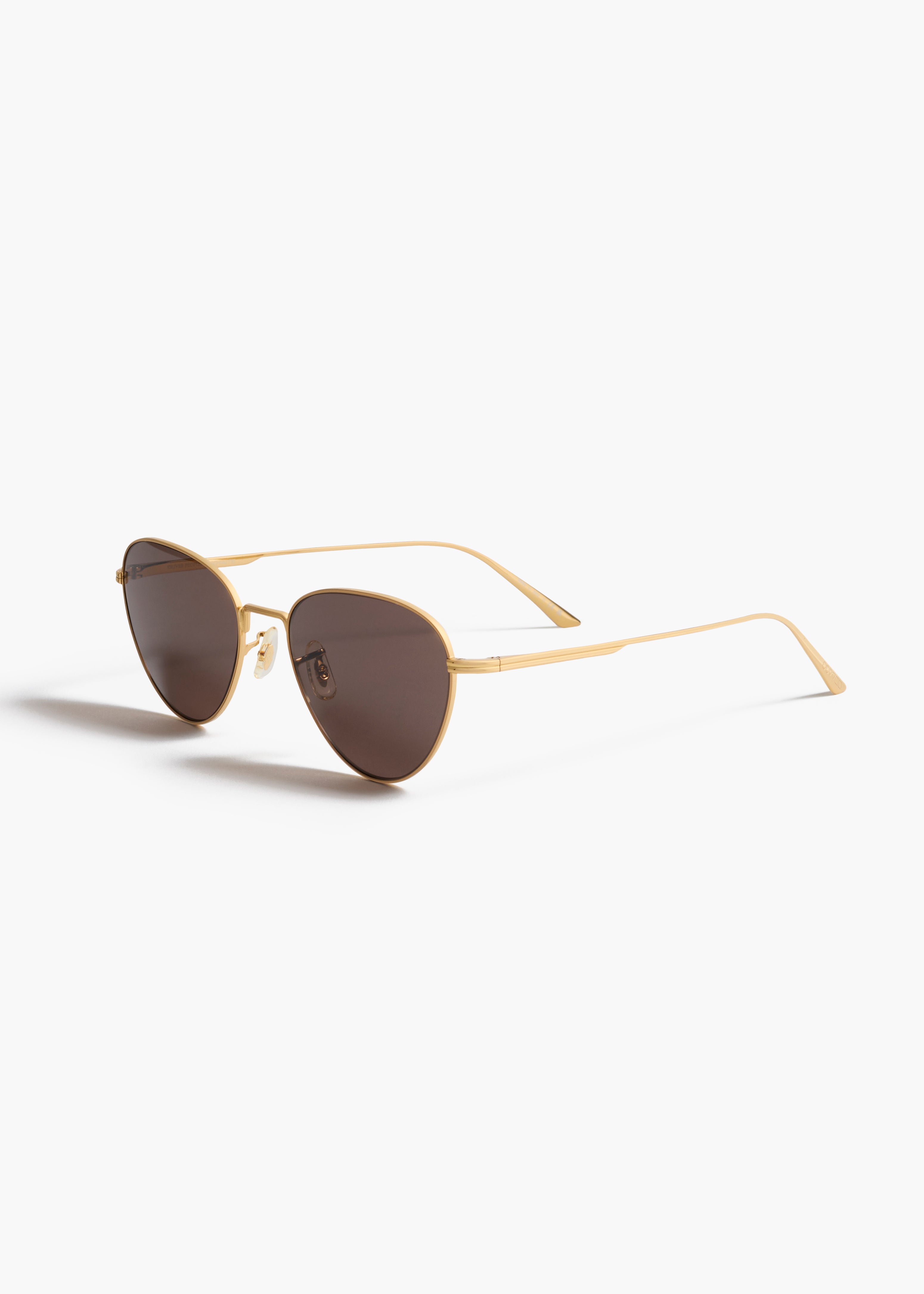 KHAITE x Oliver Peoples 1991C in Gold and Brown SIDE VIEW