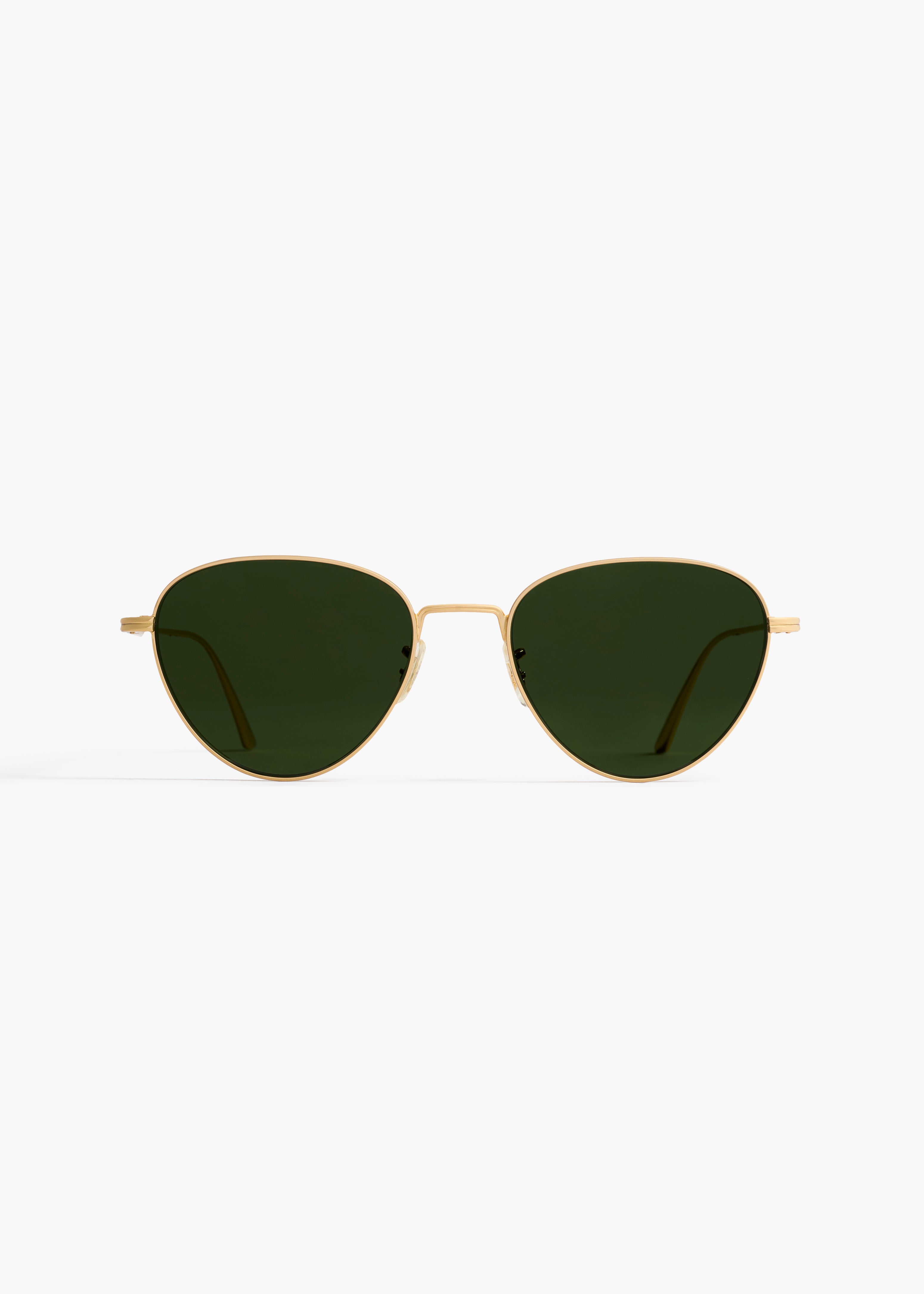 KHAITE x Oliver Peoples 1991C in Gold and Green FRONT VIEW