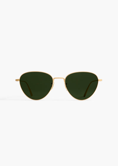 KHAITE x Oliver Peoples 1991C in Gold and Green FRONT VIEW