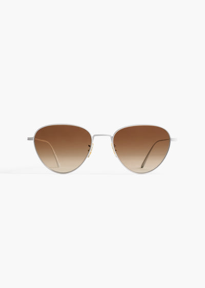 KHAITE x Oliver Peoples 1991C in White and Dark Brown FRONT VIEW