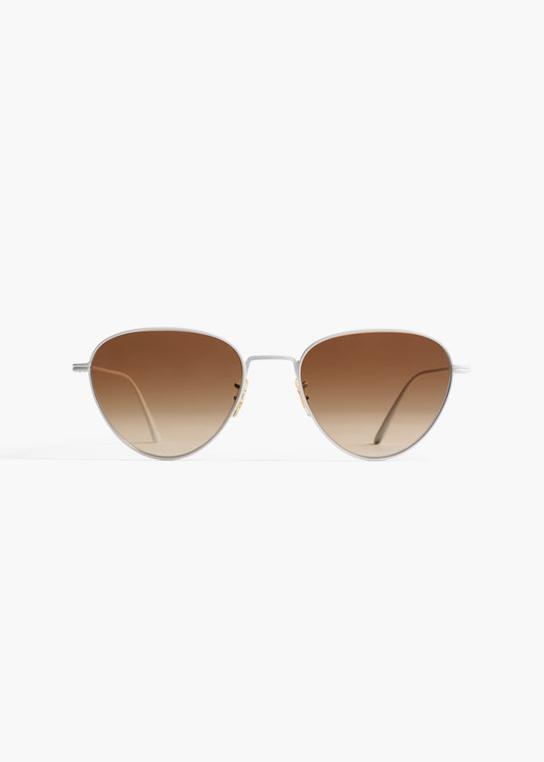 KHAITE x Oliver Peoples 1991C in White and Dark Brown FRONT VIEW