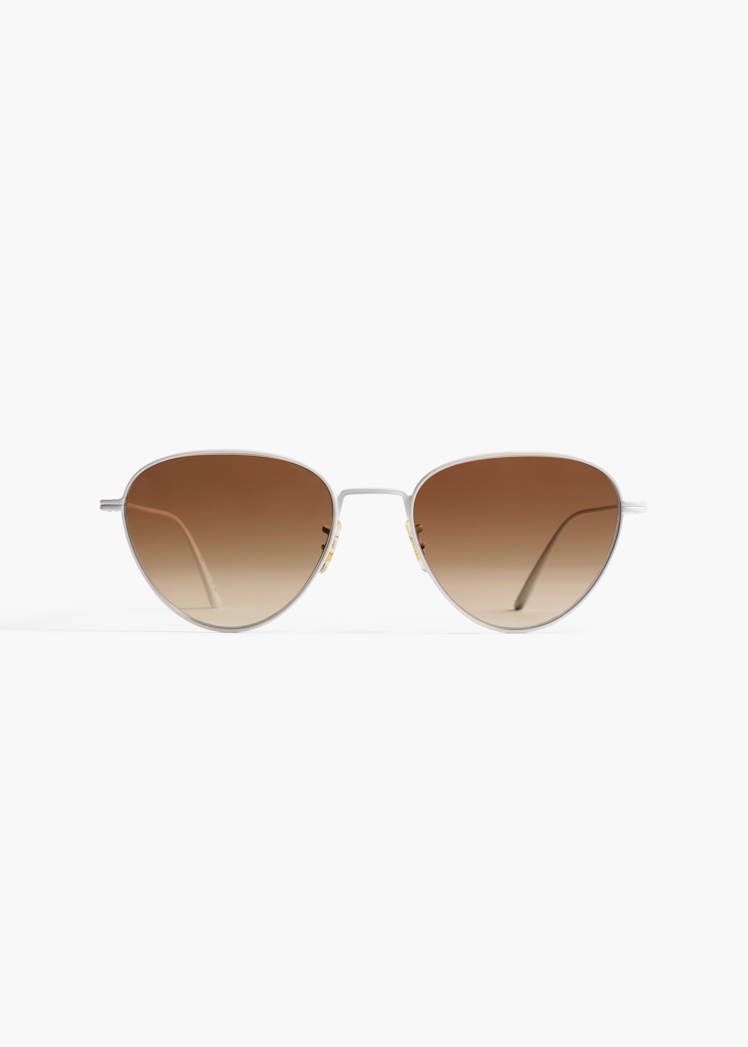 KHAITE x Oliver Peoples 1991C in White and Dark Brown FRONT VIEW