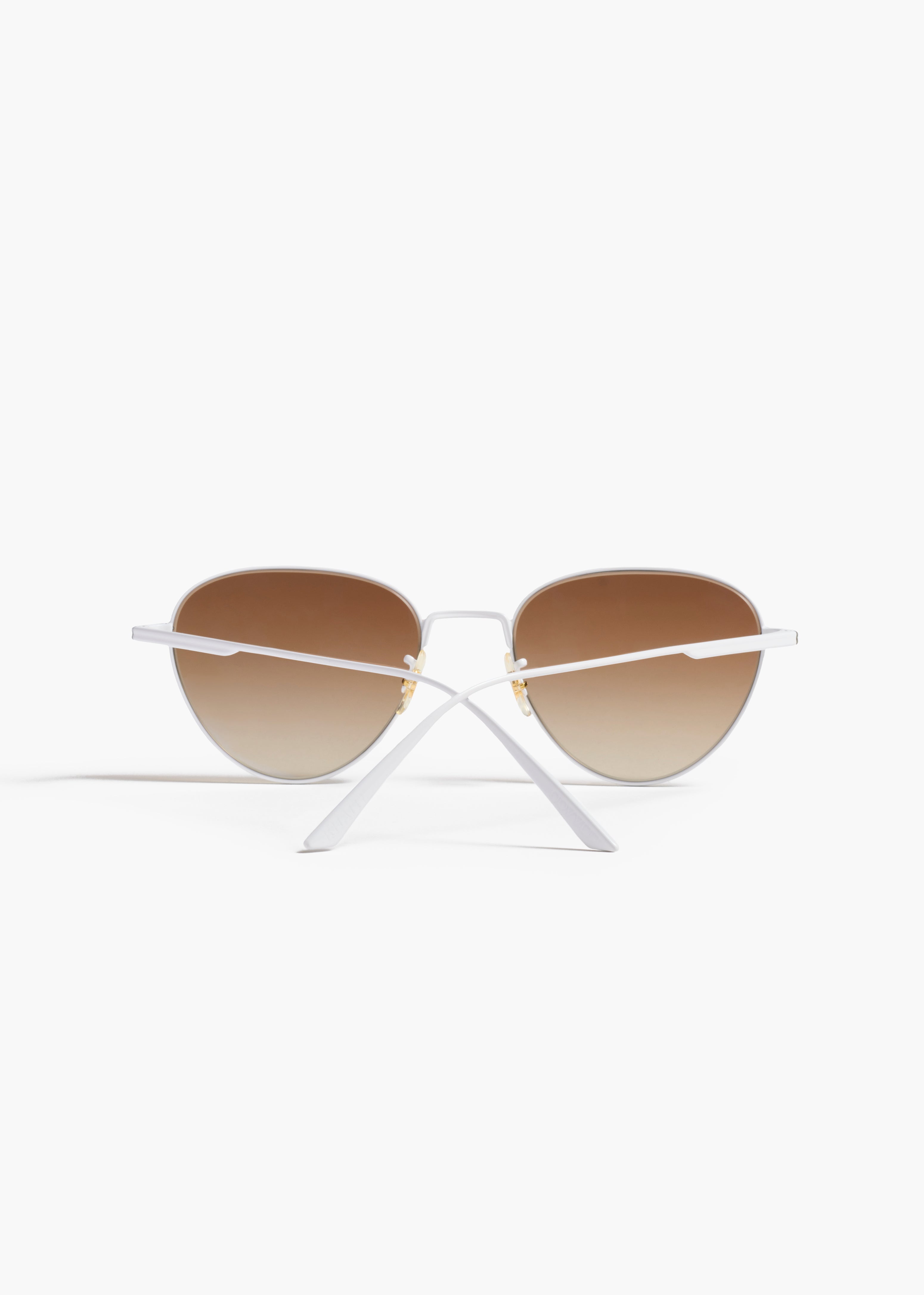 KHAITE x Oliver Peoples 1991C in White and Dark Brown BACK VIEW