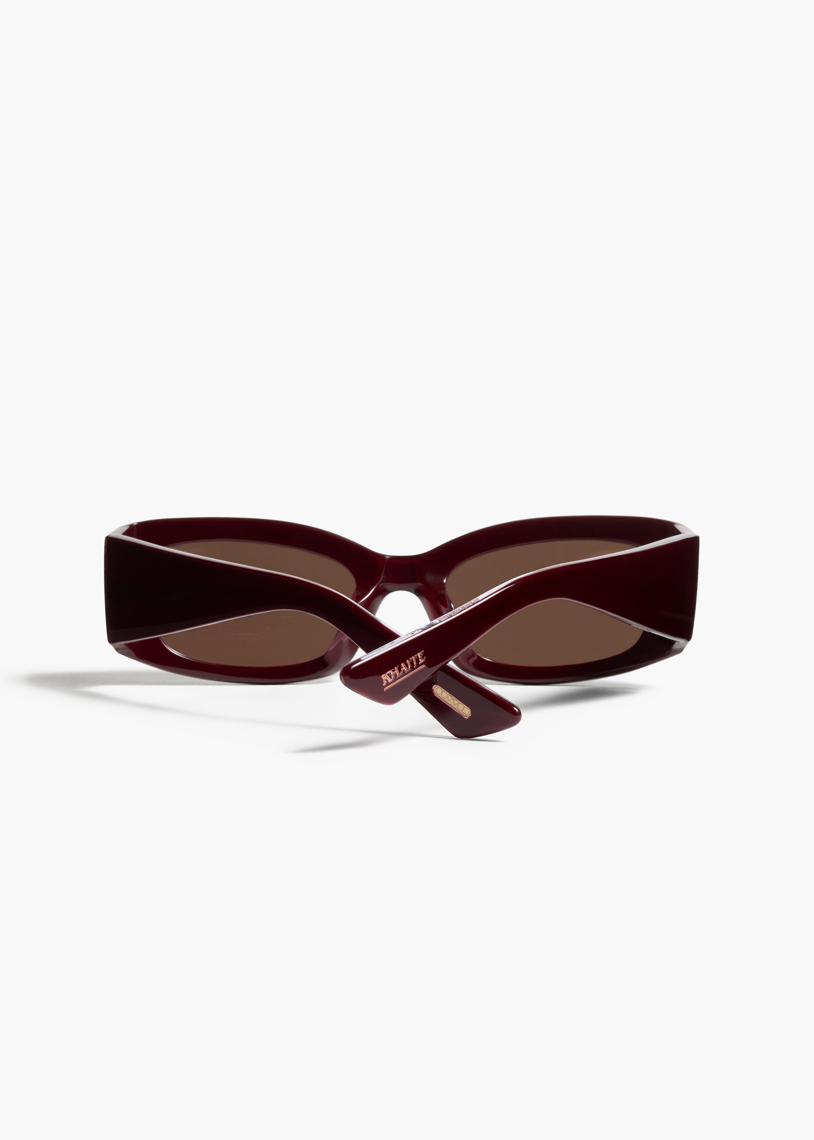 KHAITE x Oliver Peoples 1993C in Burgundy and Brown BACK VIEW