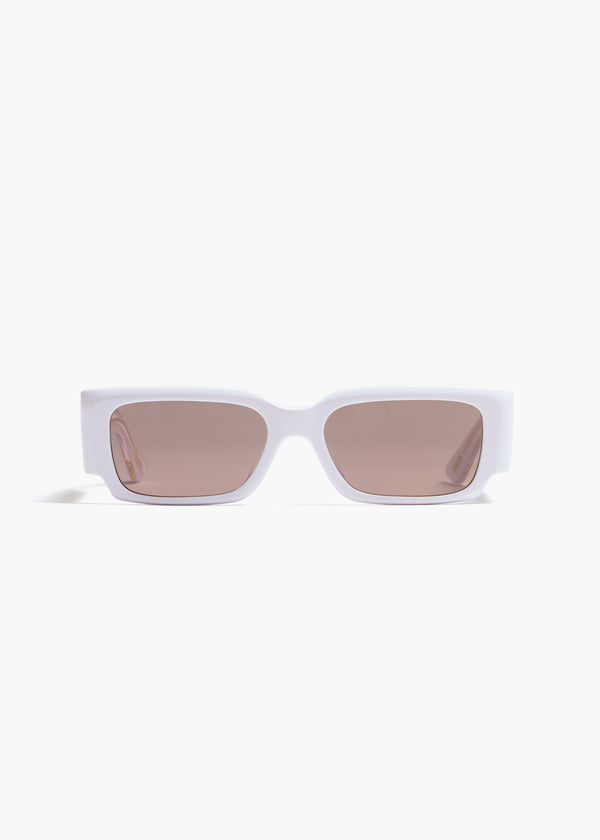 KHAITE x Oliver Peoples 1995C in White and Brown FRONT VIEW
