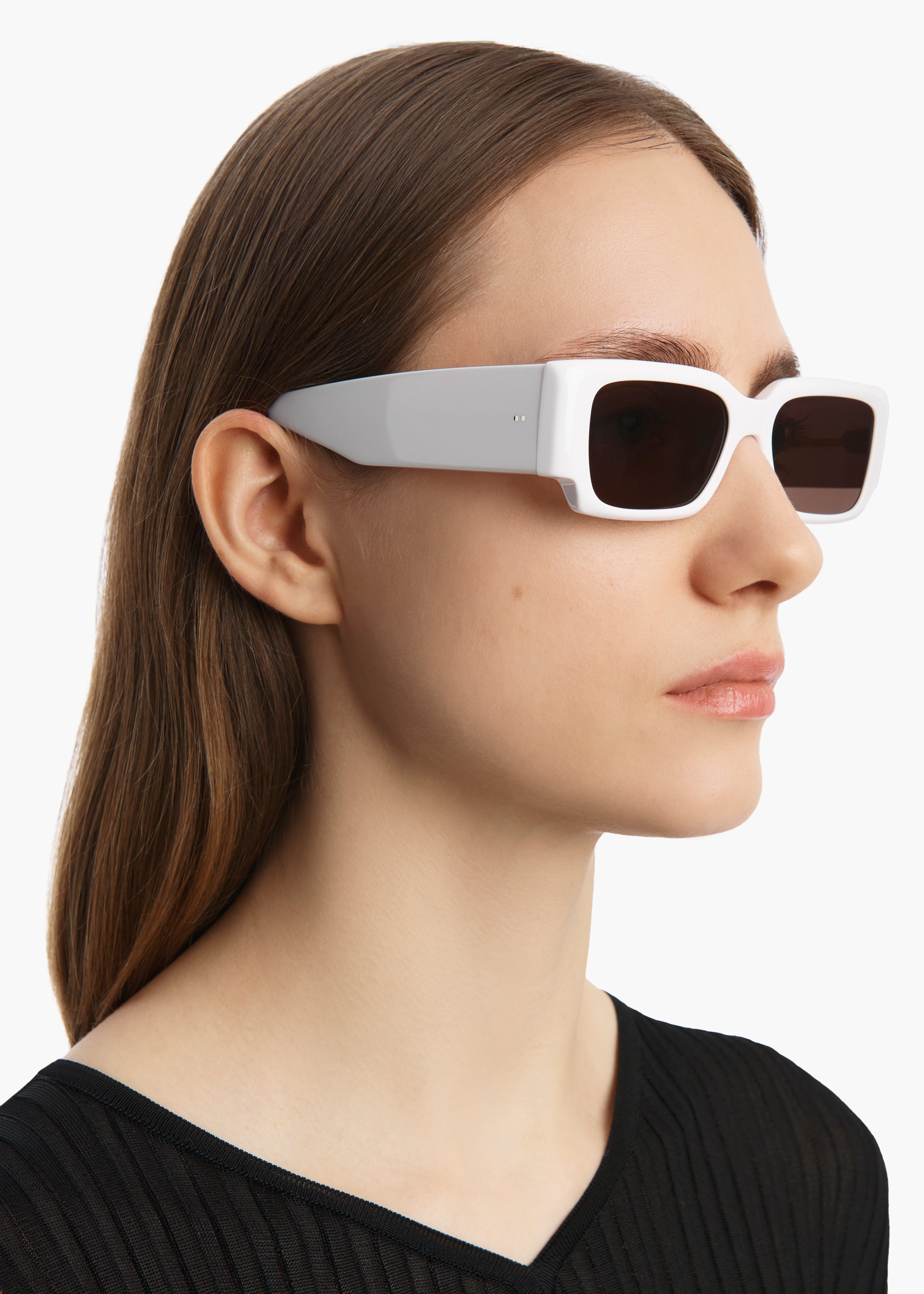 KHAITE x Oliver Peoples 1995C in White and Brown ON FIGURE