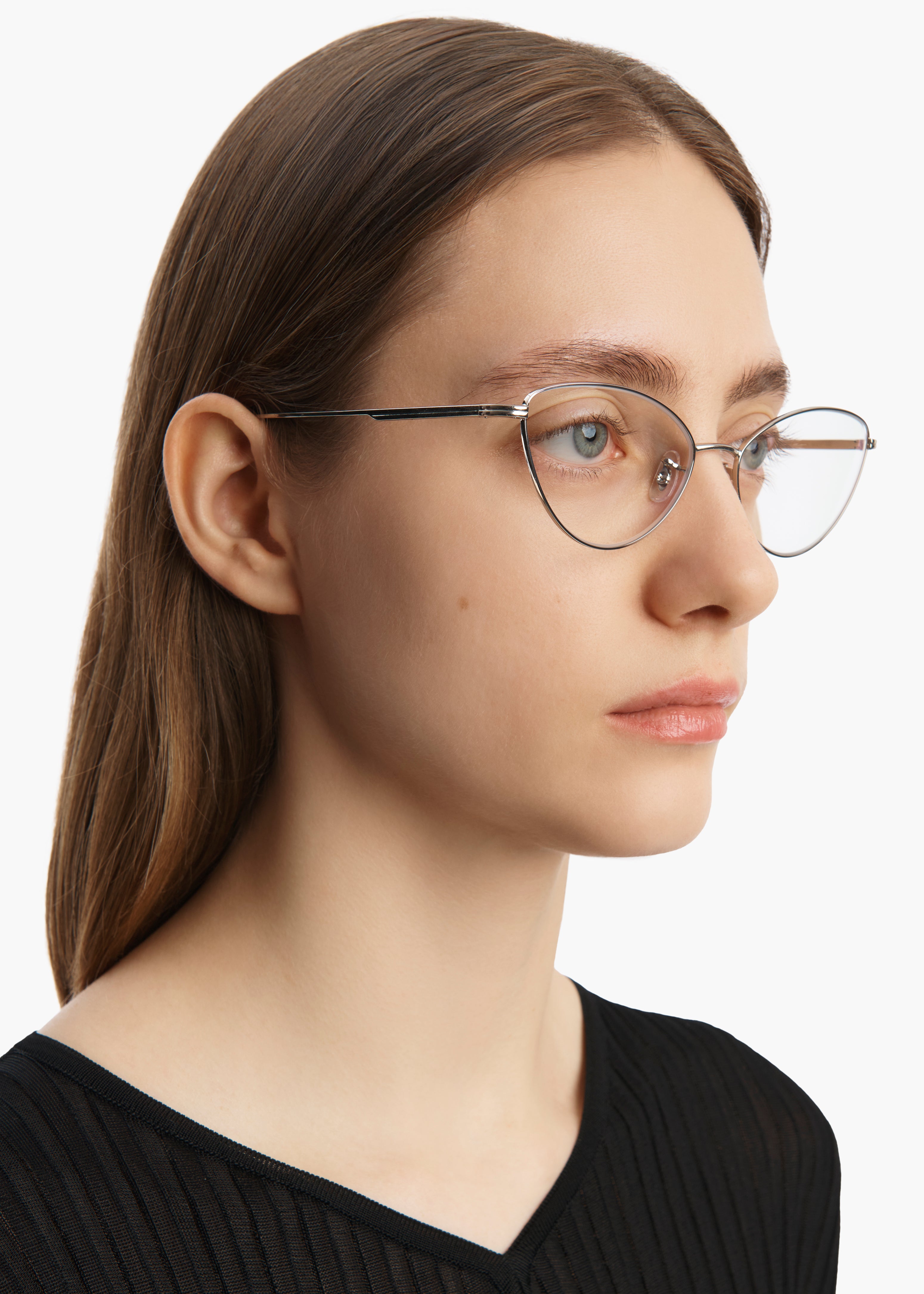 KHAITE x Oliver Peoples 1998RX in Silver ON FIGURE