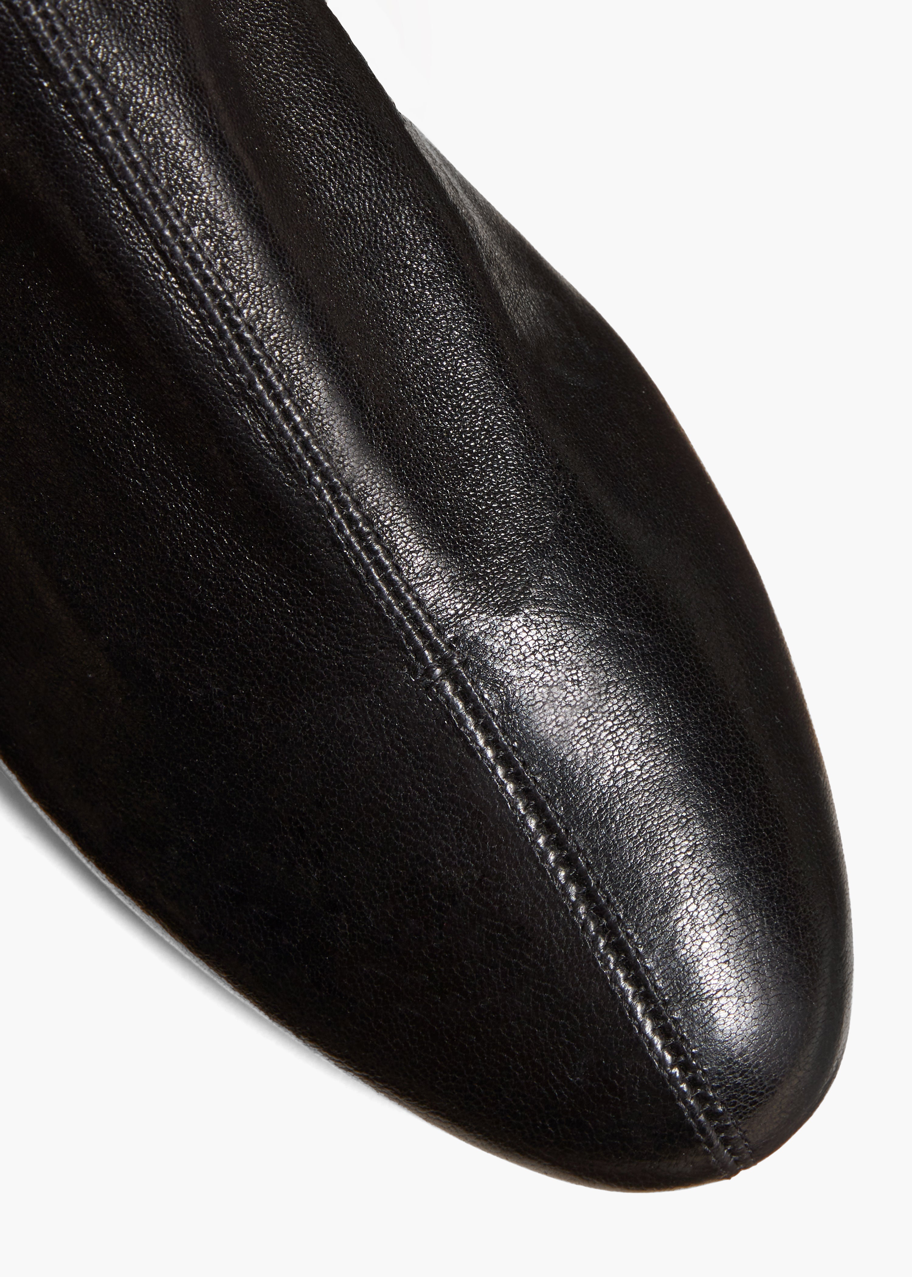 Apollo Flat Ankle Boot in Black Leather DETAILED VIEW 1