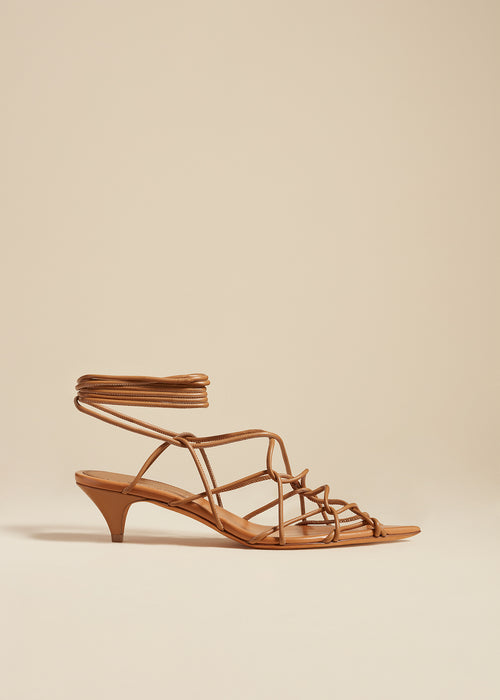 The Arden Low Heel in Camel Leather