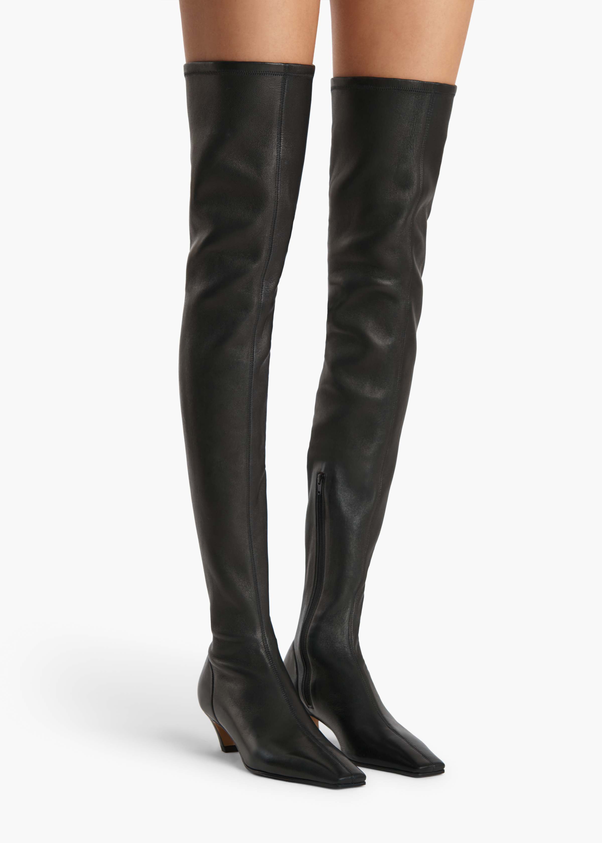 KHAITE - Arizona Over-the-Knee Stretch Boot in Black Nappa Leather