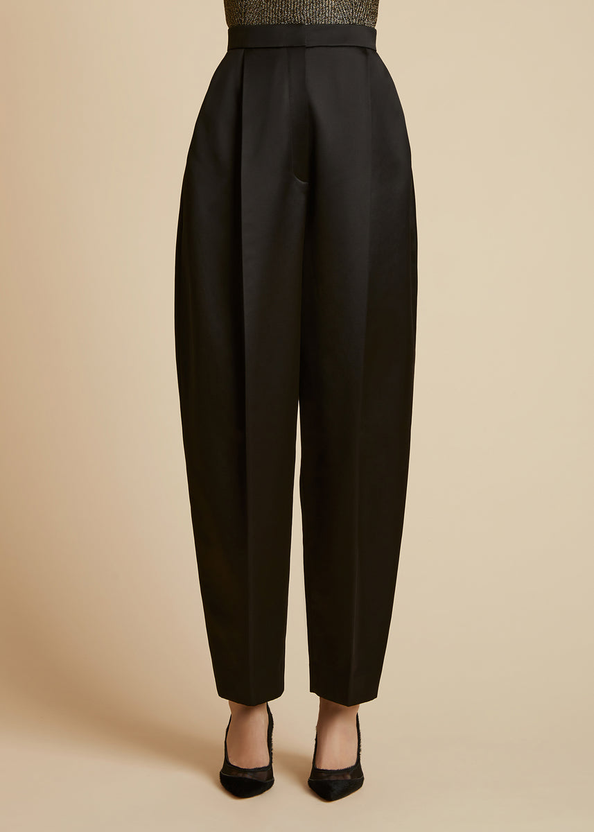 TROUSERS WITH SATIN WAISTBAND - Dark grey