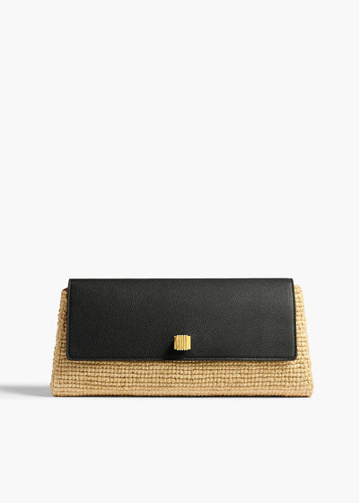 AUDREY RAFFIA CLUTCH BLACK NATURAL H4020 726 367 A