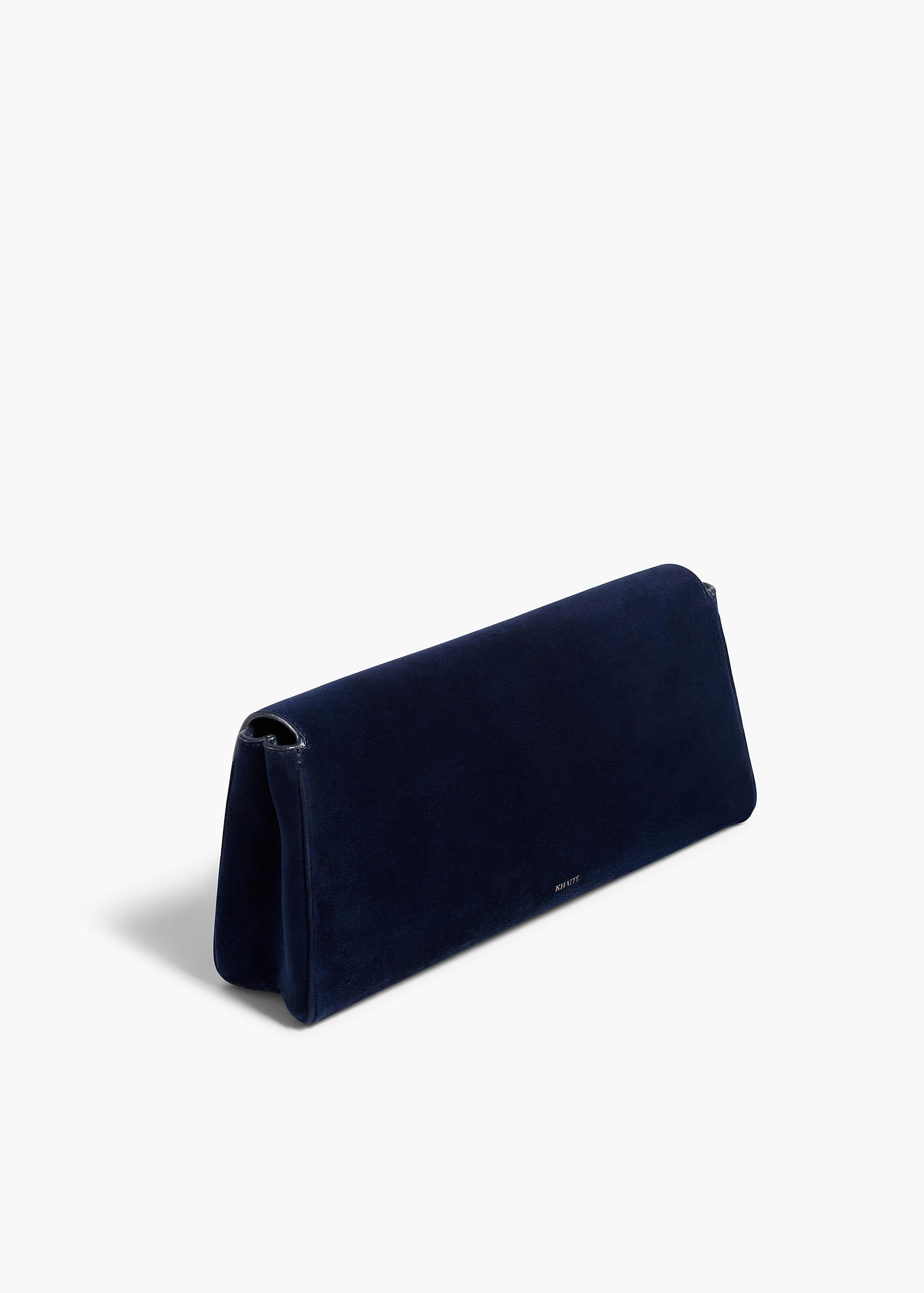 Audrey Clutch in Midnight Suede BACK VIEW