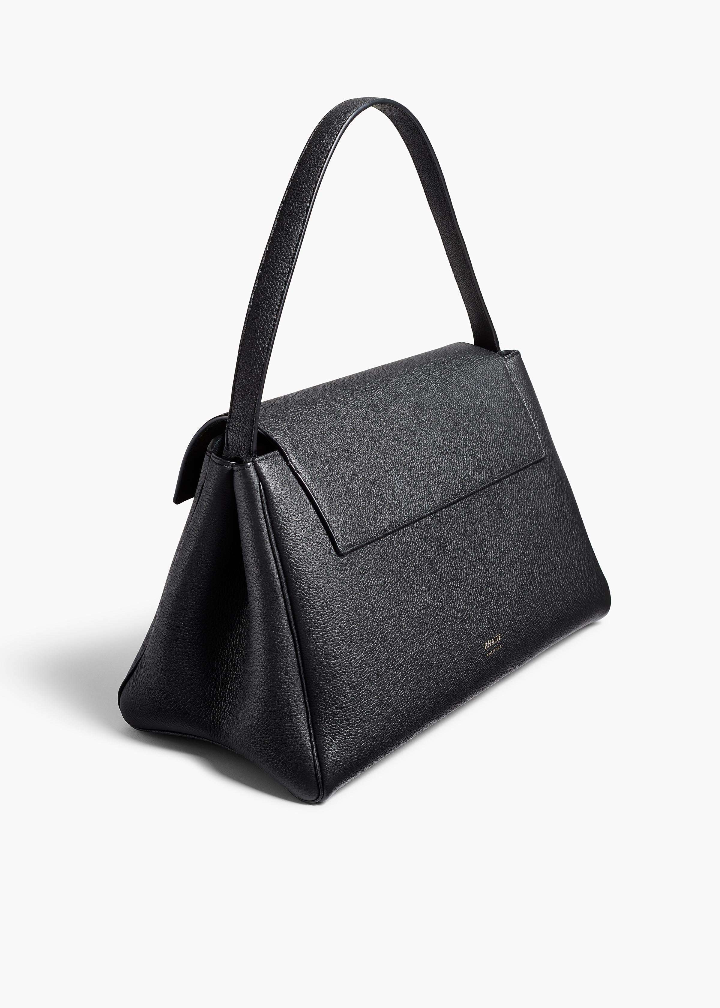 Audrey Top Handle Bag in Black Pebbled Leather BACK VIEW