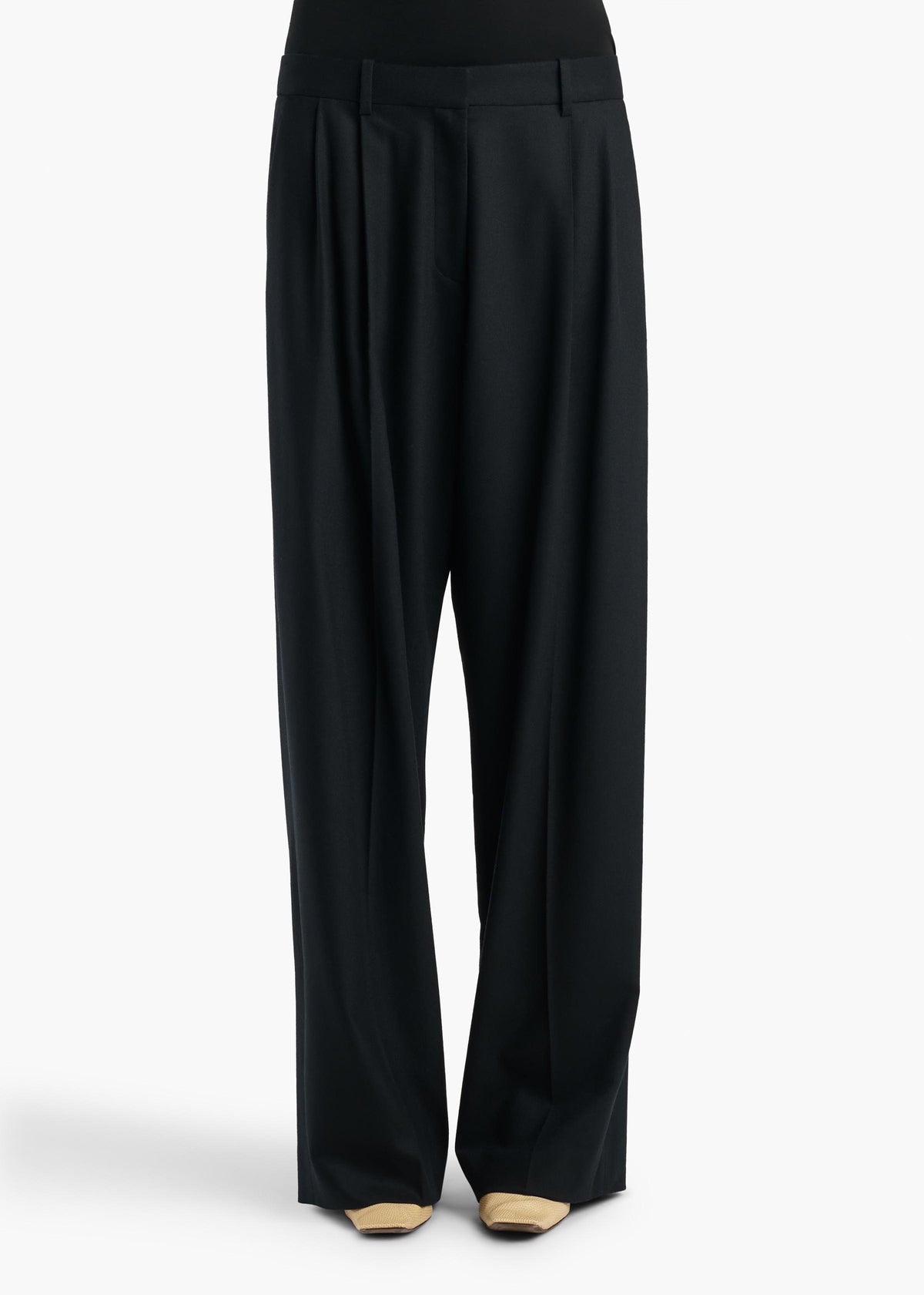 KHAITE - August Pant in Black Wool
