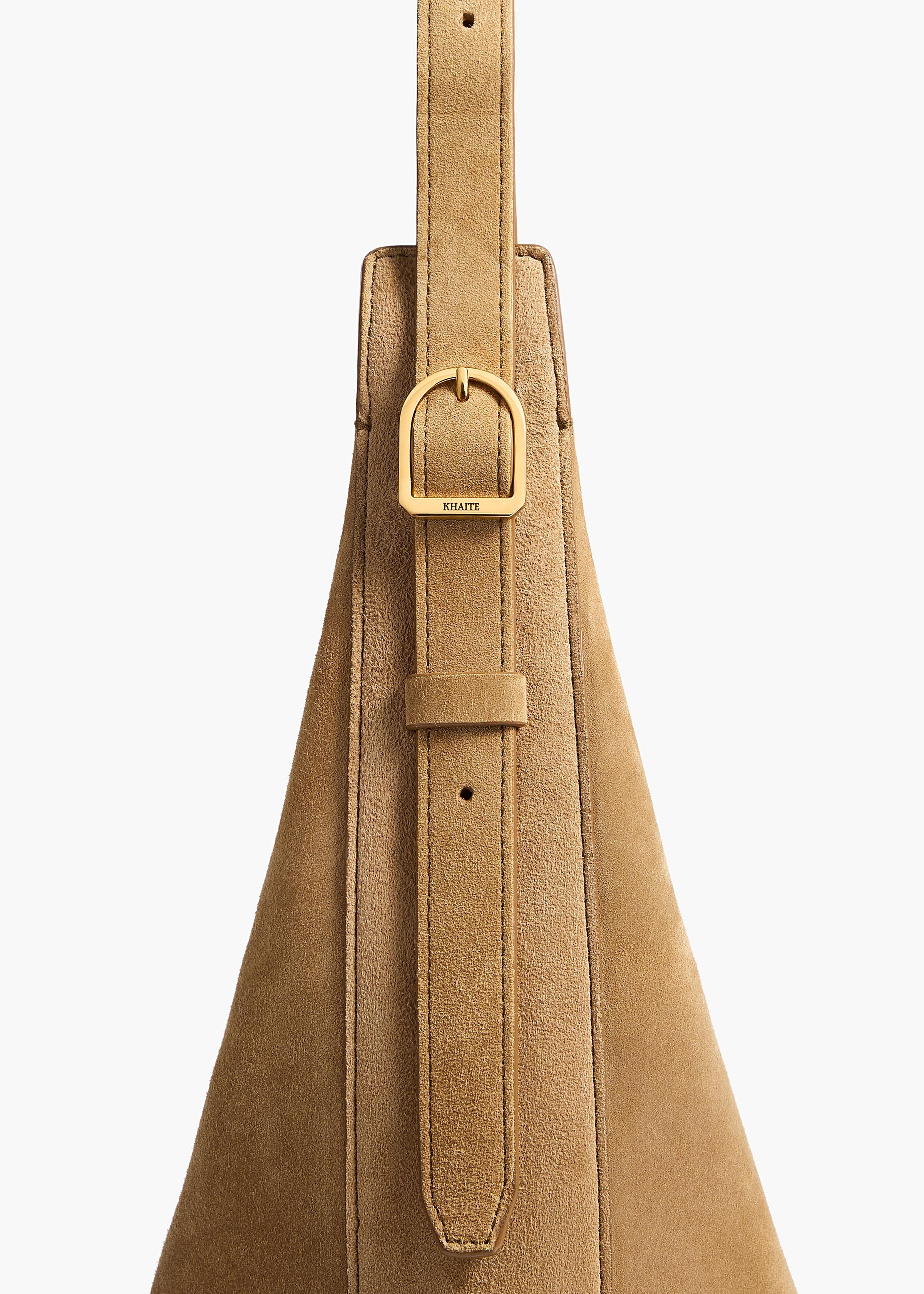 Small Augustina Crossbody Bag in Mud Suede DETAILED VIEW 1