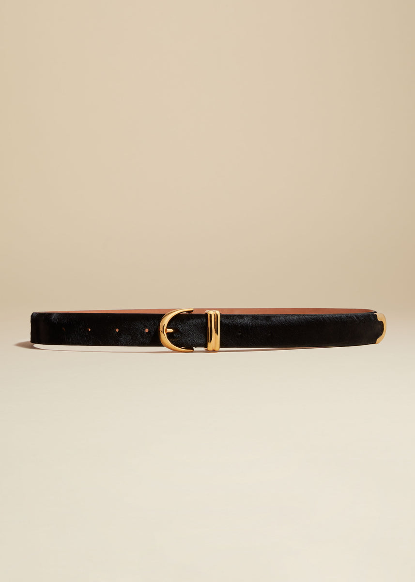 The Bambi Belt in Black Leather with Gold– KHAITE