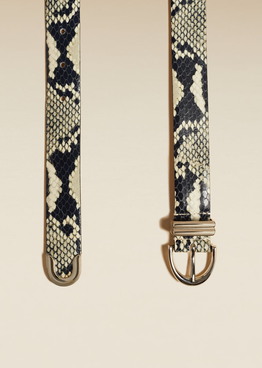 The Bambi Belt in Python-Embossed Leather with Silver– KHAITE