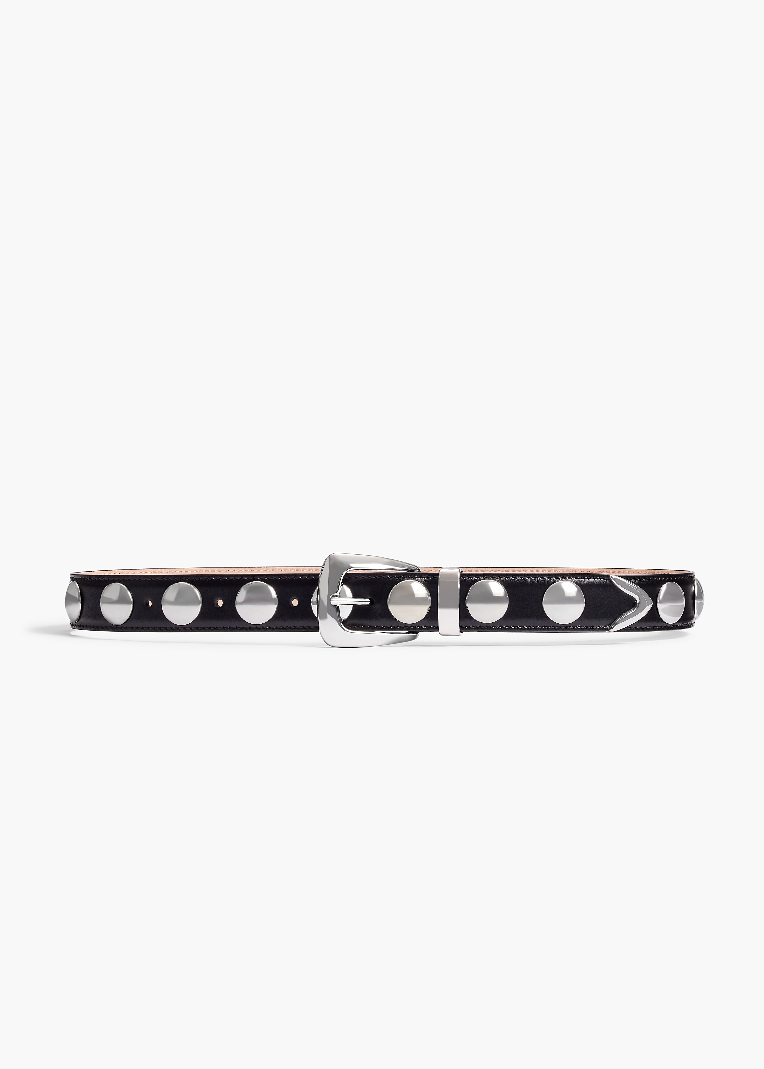 Benny Belt with Studs in Black Leather and Silver – KHAITE LLC