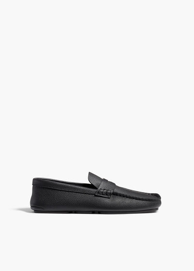 Billy Loafer in Black Pebbled Leather FRONT VIEW