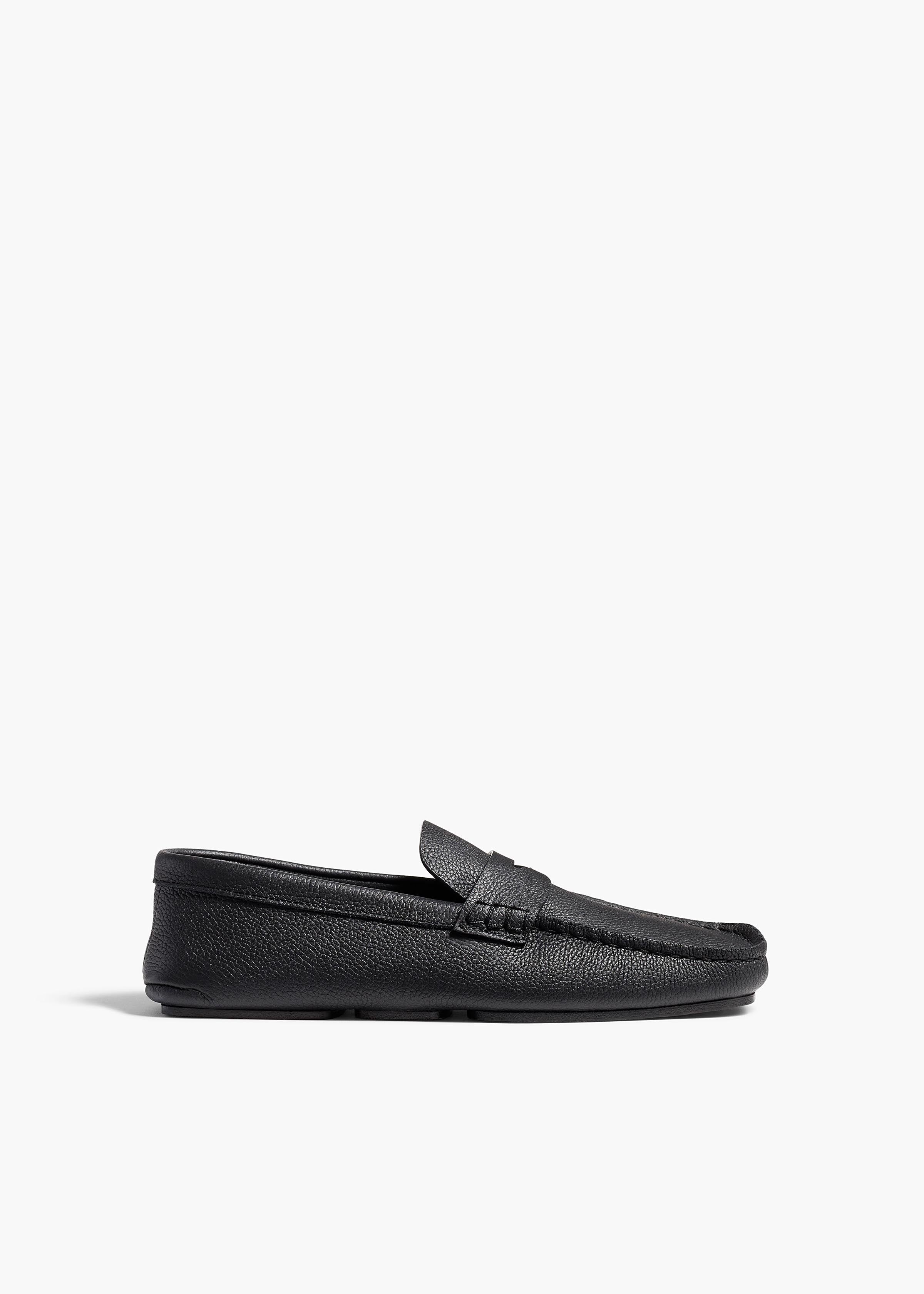 Billy Loafer in Black Pebbled Leather FRONT VIEW