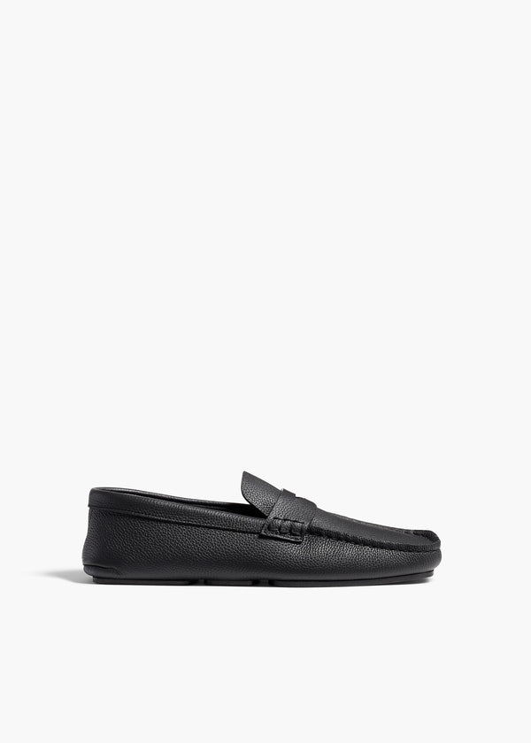 Billy Loafer in Black Pebbled Leather FRONT VIEW