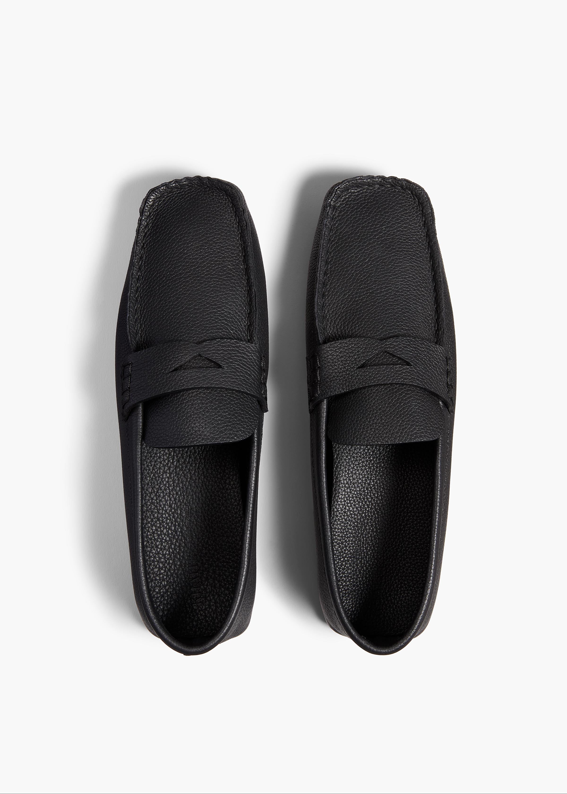 Billy Loafer in Black Pebbled Leather OVERHEAD VIEW