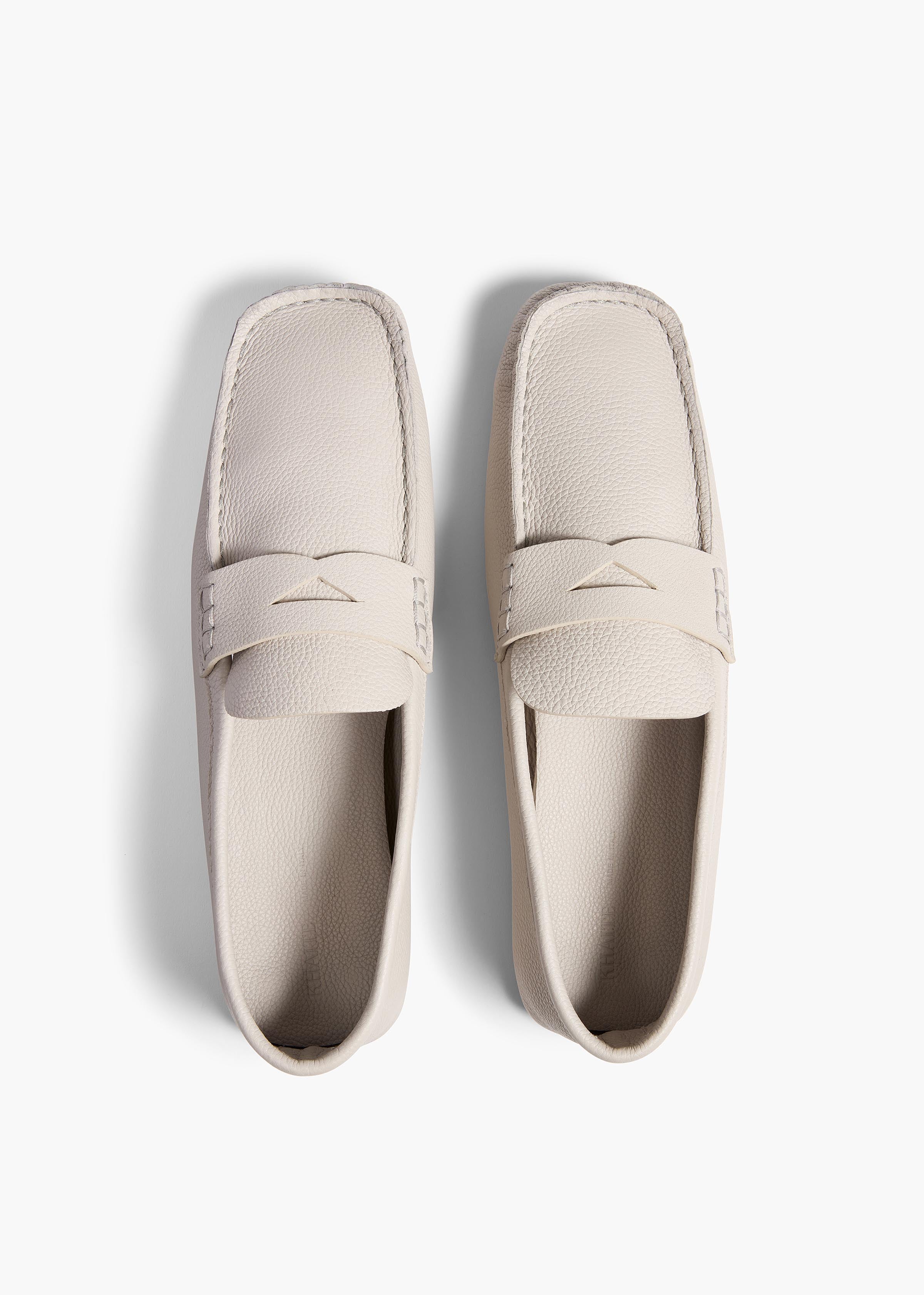 Billy Loafer in Light Grey Pebbled Leather OVERHEAD VIEW