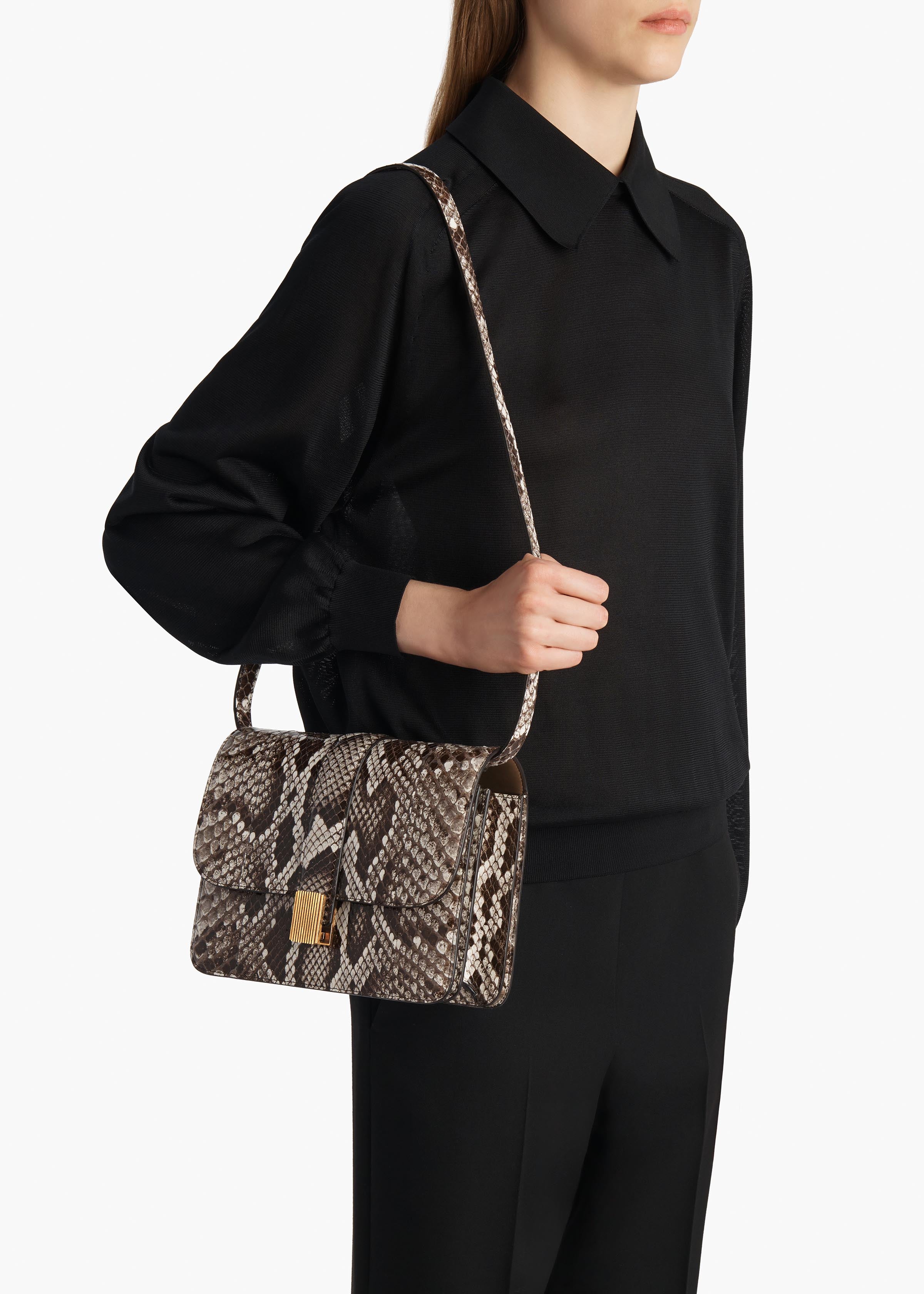 KHAITE - Blake Crossbody Bag in Natural Python