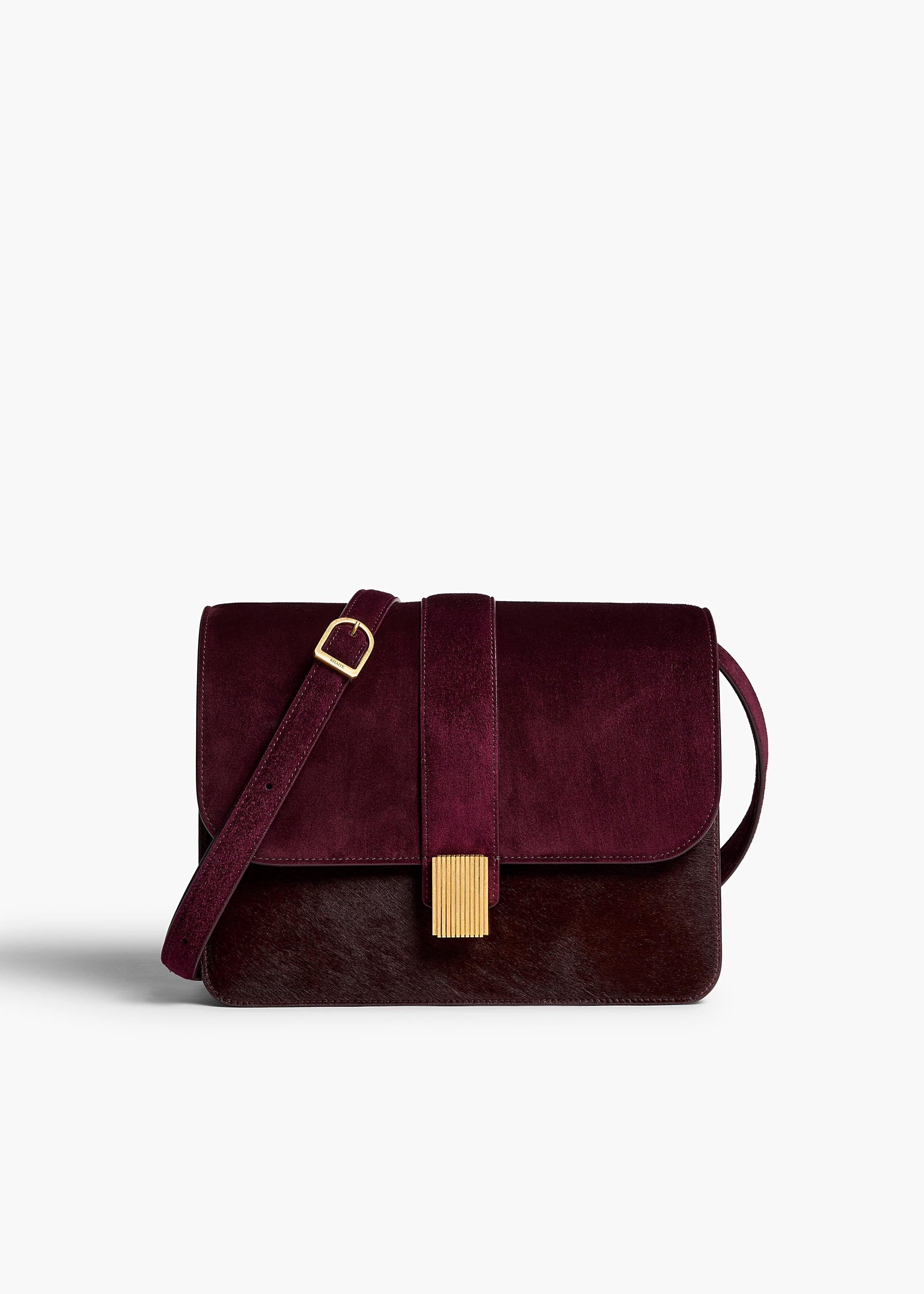 KHAITE - Blake Crossbody Bag in Rouge Noir Haircalf