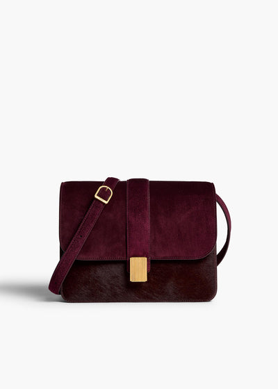 Blake Crossbody Bag in Rouge Noir Haircalf