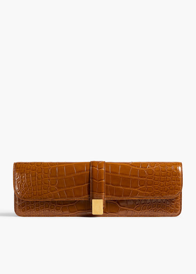 Blake Long Clutch in Dark Honey Alligator