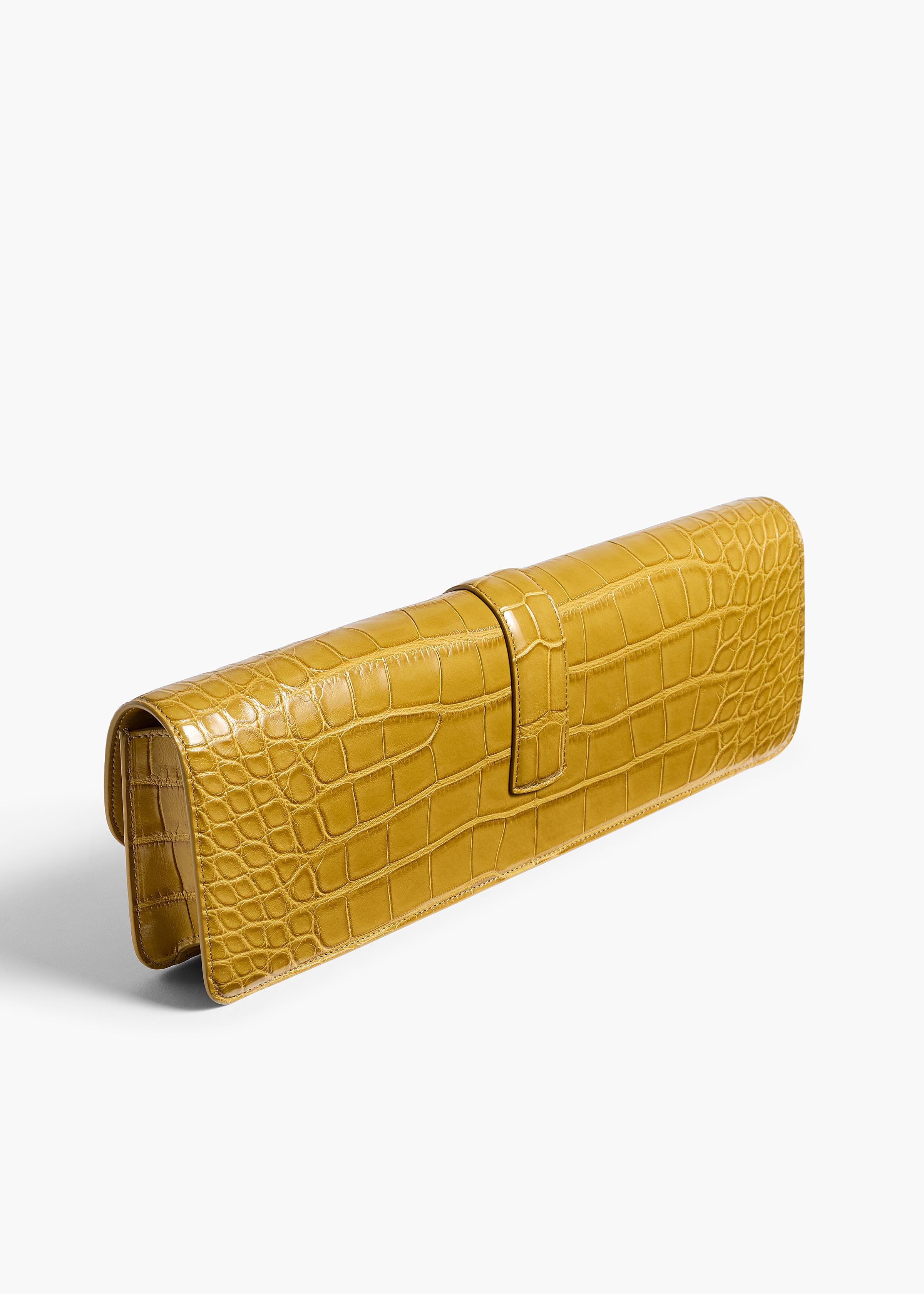 KHAITE - Blake Long Clutch in Golden Olive Alligator