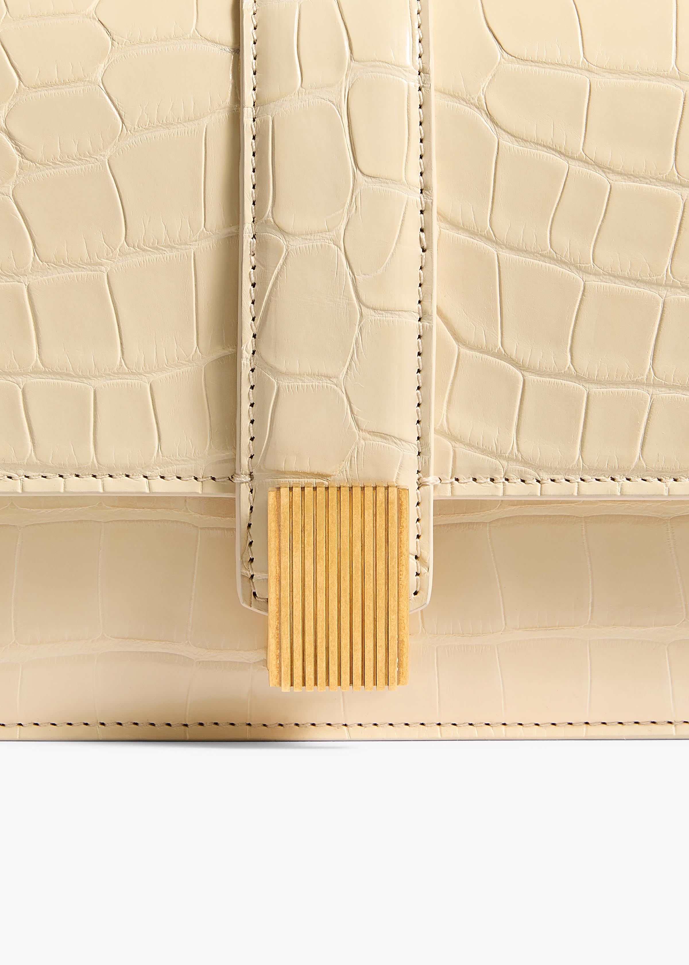 KHAITE - Blake Top Handle Bag in Champagne Alligator