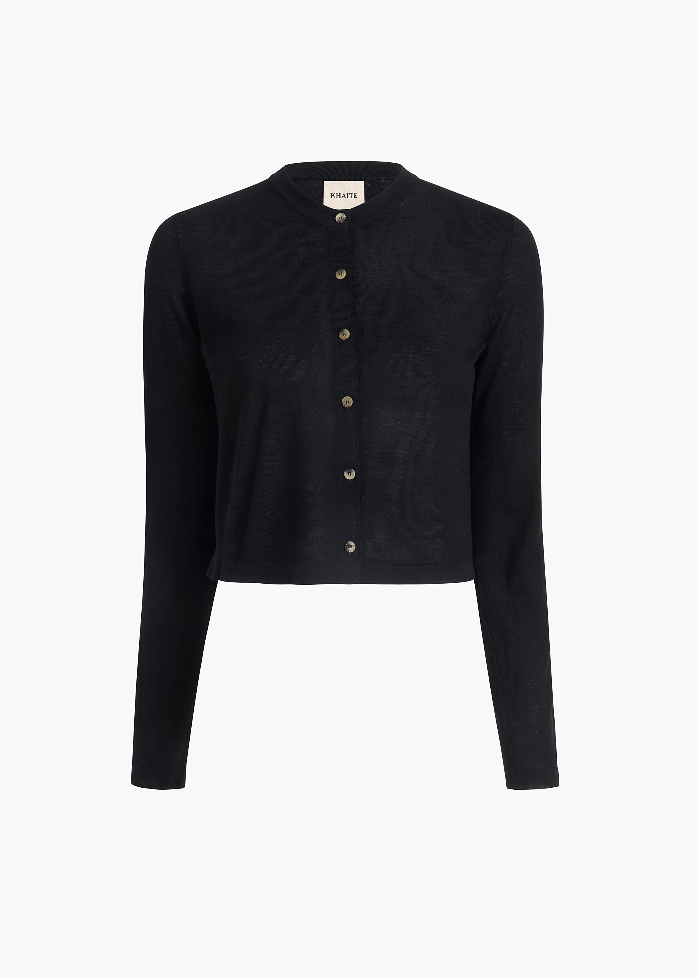 Brieta Cardigan in Black FLAT VIEW