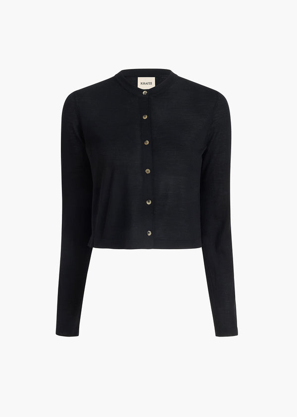 Brieta Cardigan in Black FLAT VIEW