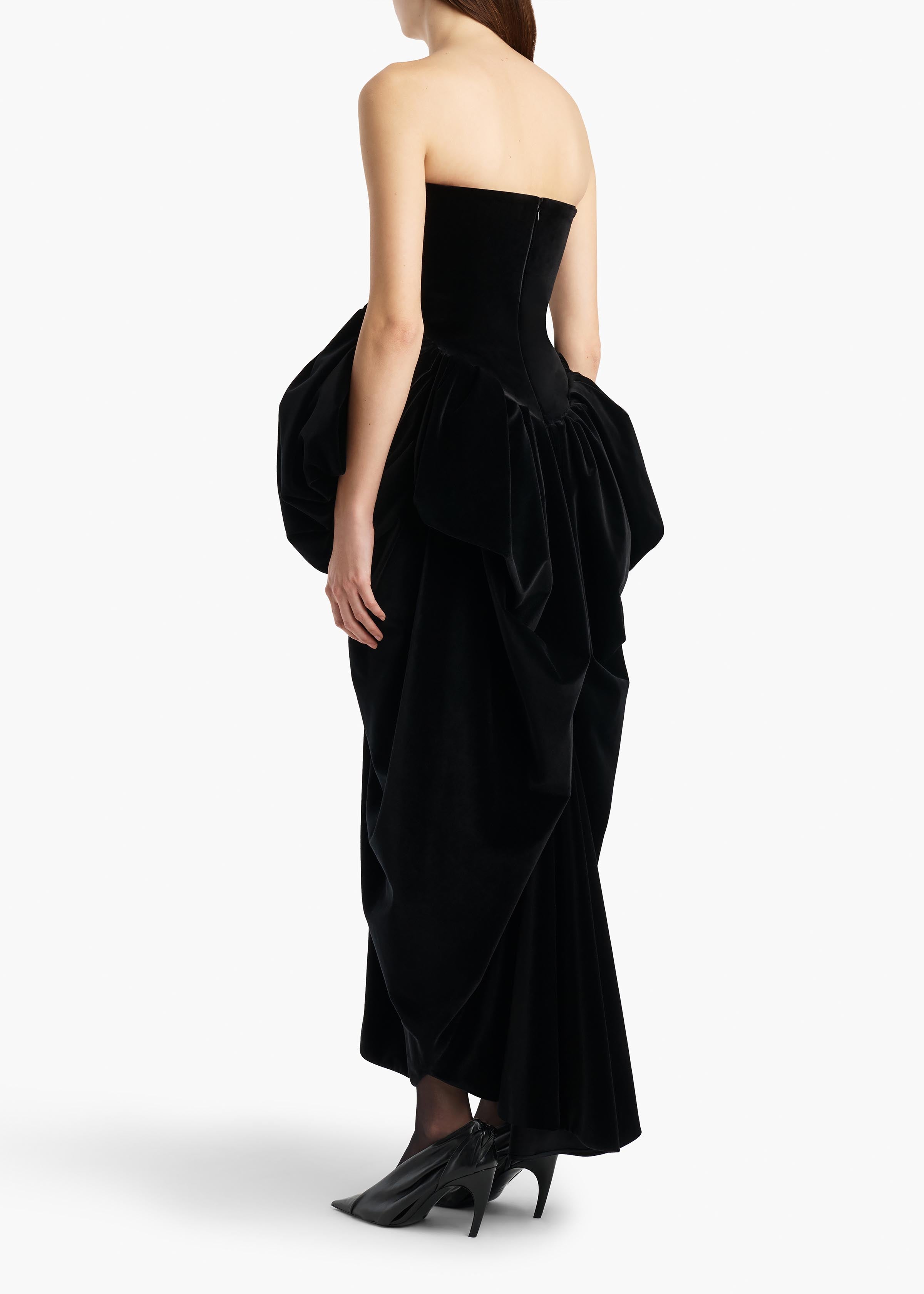 KHAITE - Bronte Dress in Black Velvet