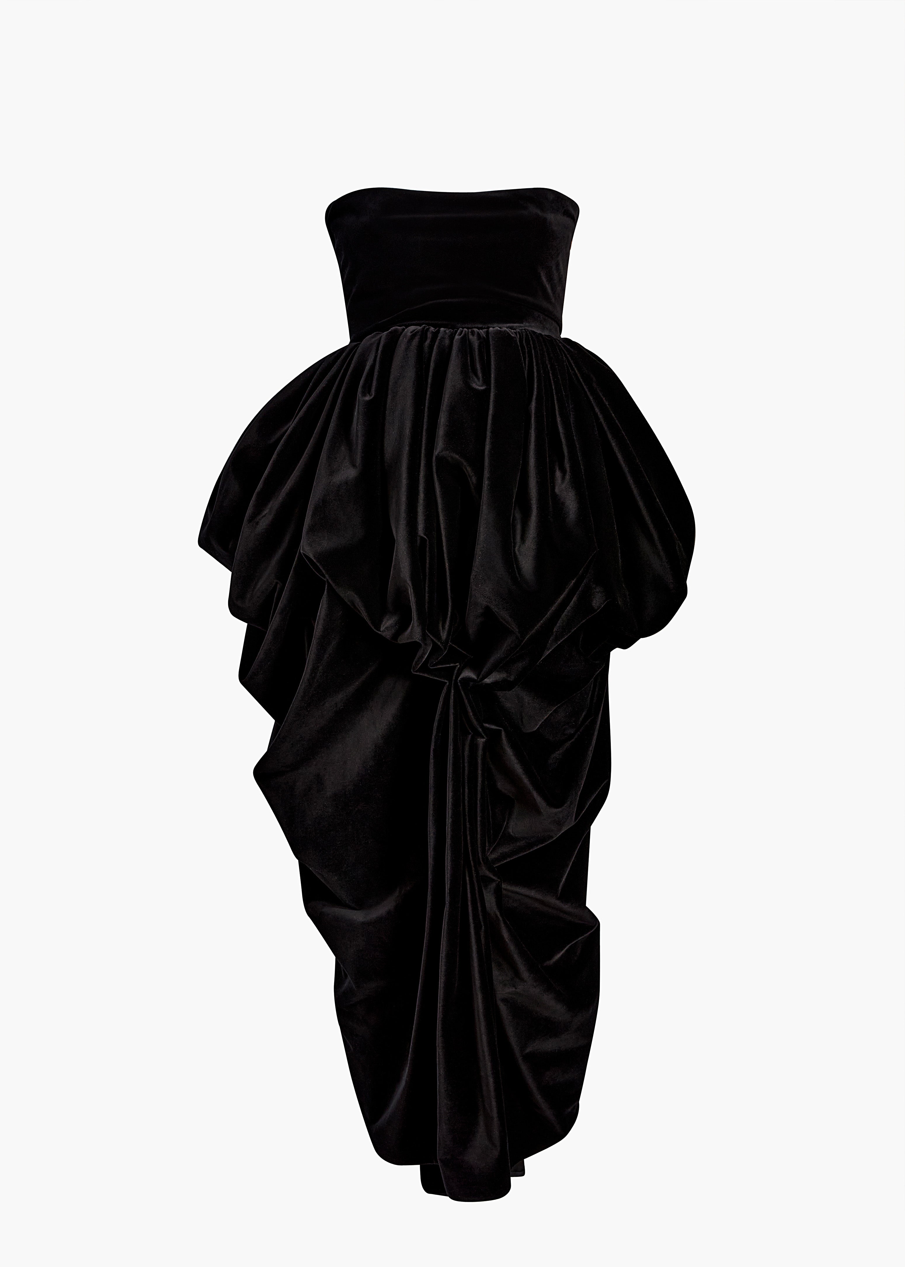 KHAITE - Bronte Dress in Black Velvet