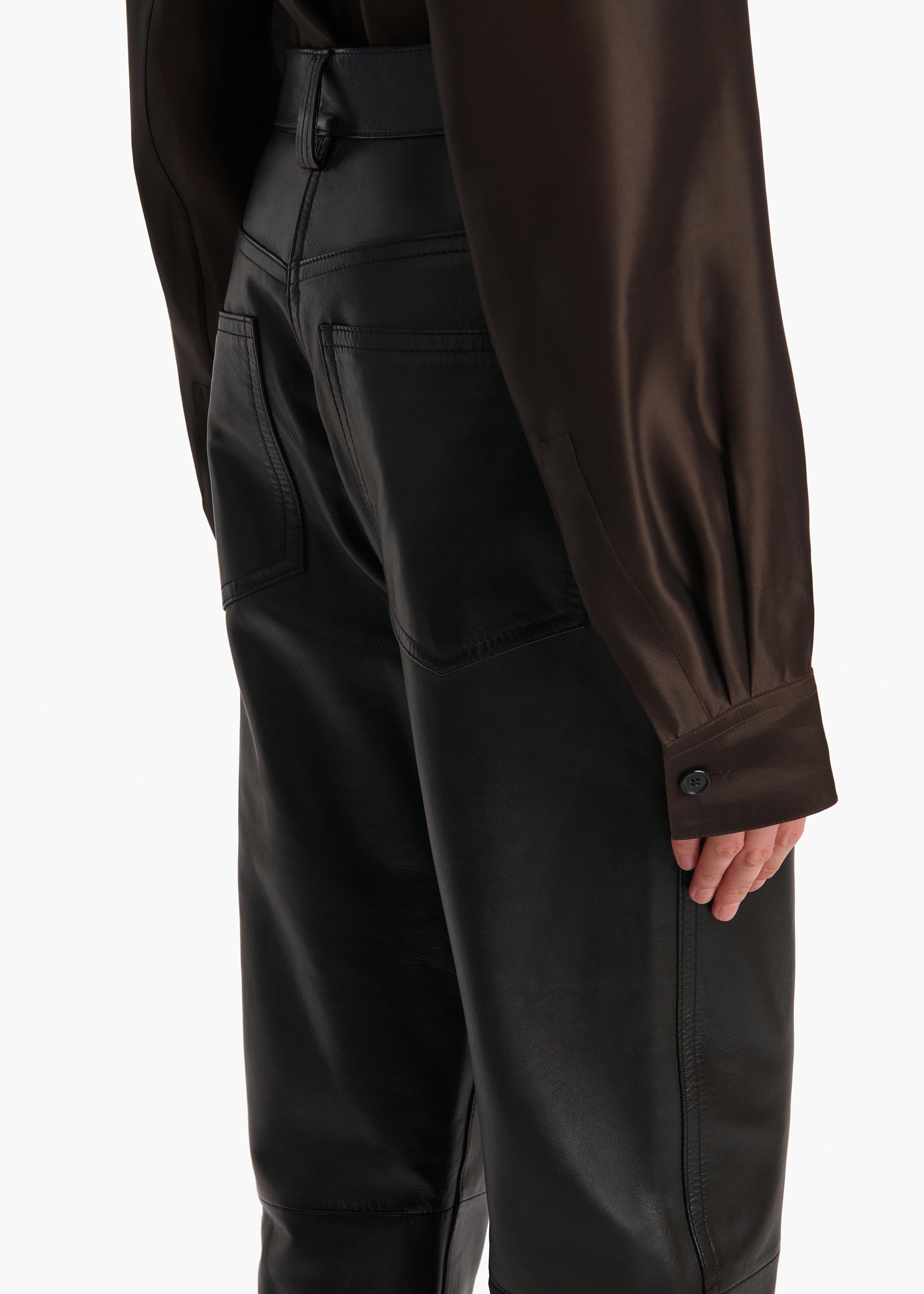 KHAITE - Callum Pant in Black Leather