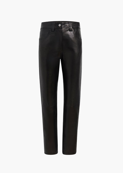 Callum Pant in Black Textured Lamb