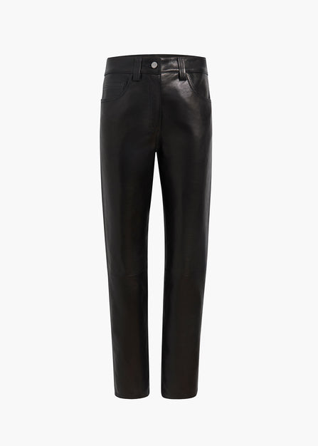 Callum Pant in Black Textured Lamb
