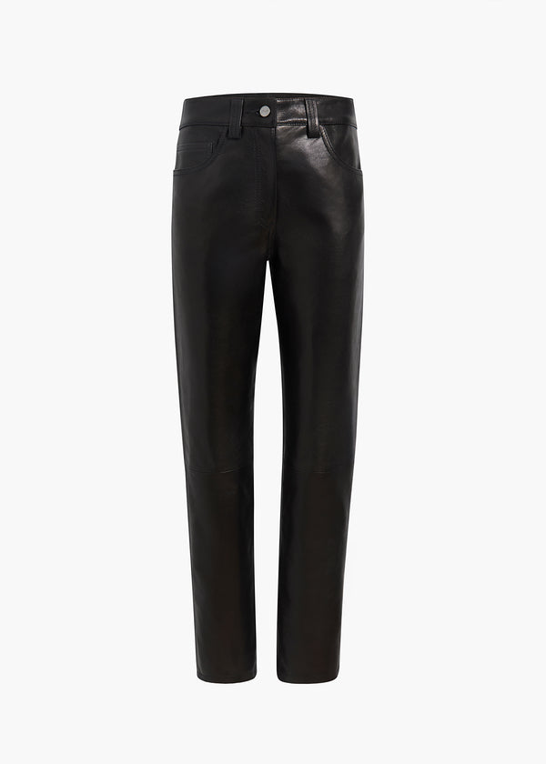 Callum Pant in Black Textured Lamb