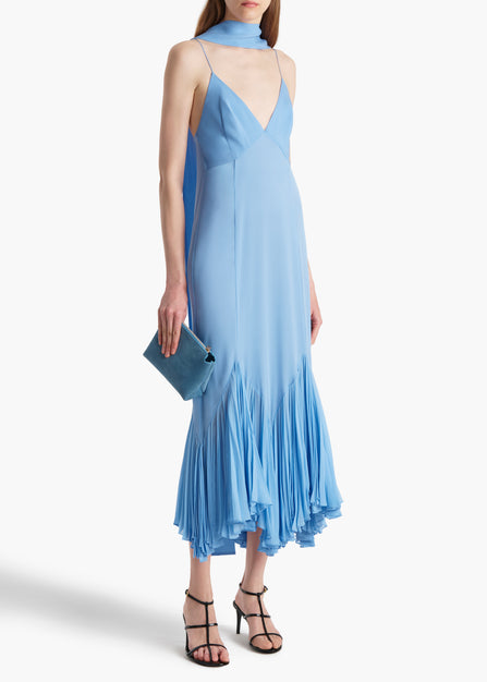 Candita Dress in Cornflower Blue STYLED VIEW