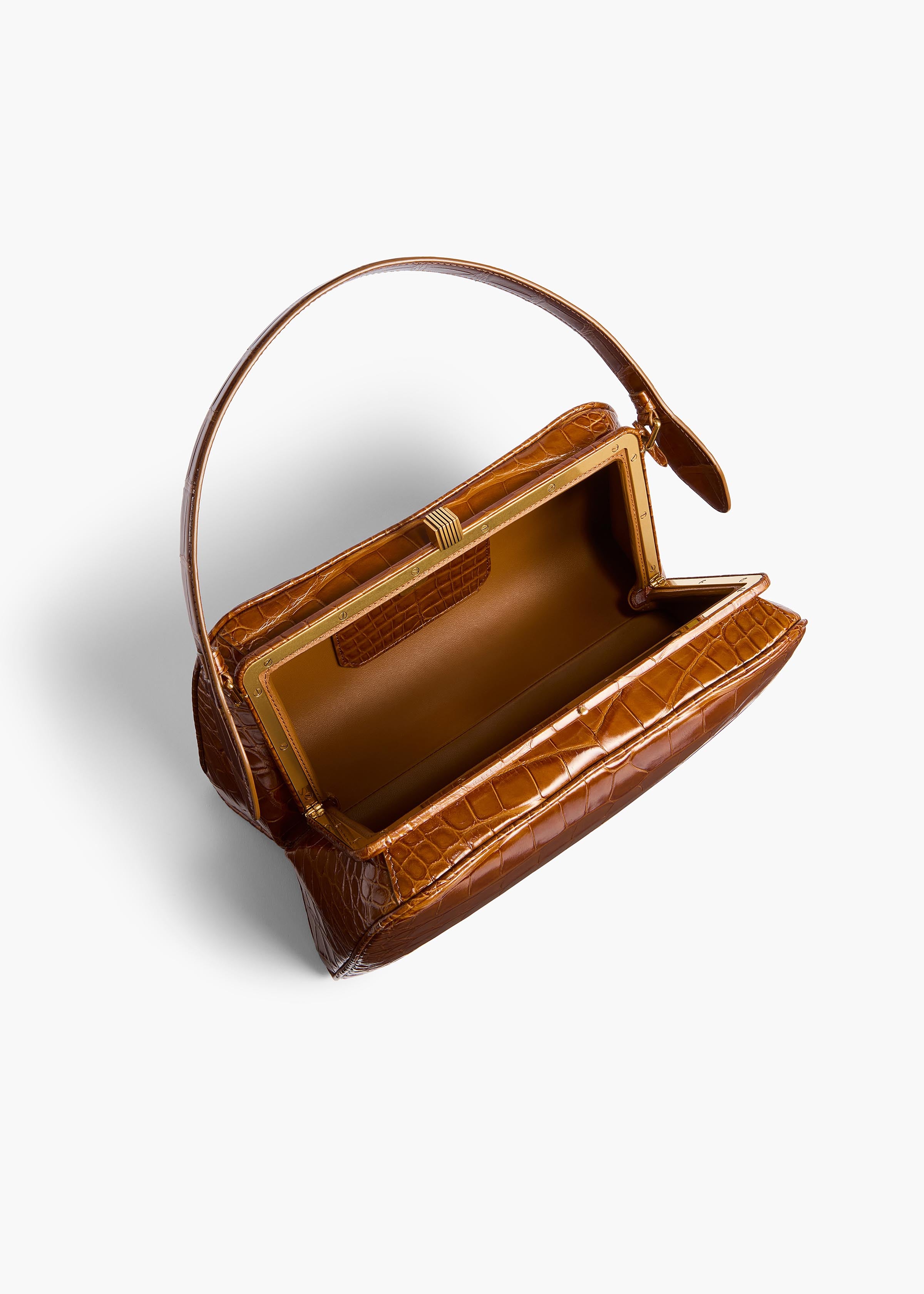 CATE HANDBAG DARK HONEY ALLIGATOR H2039 929 888 C