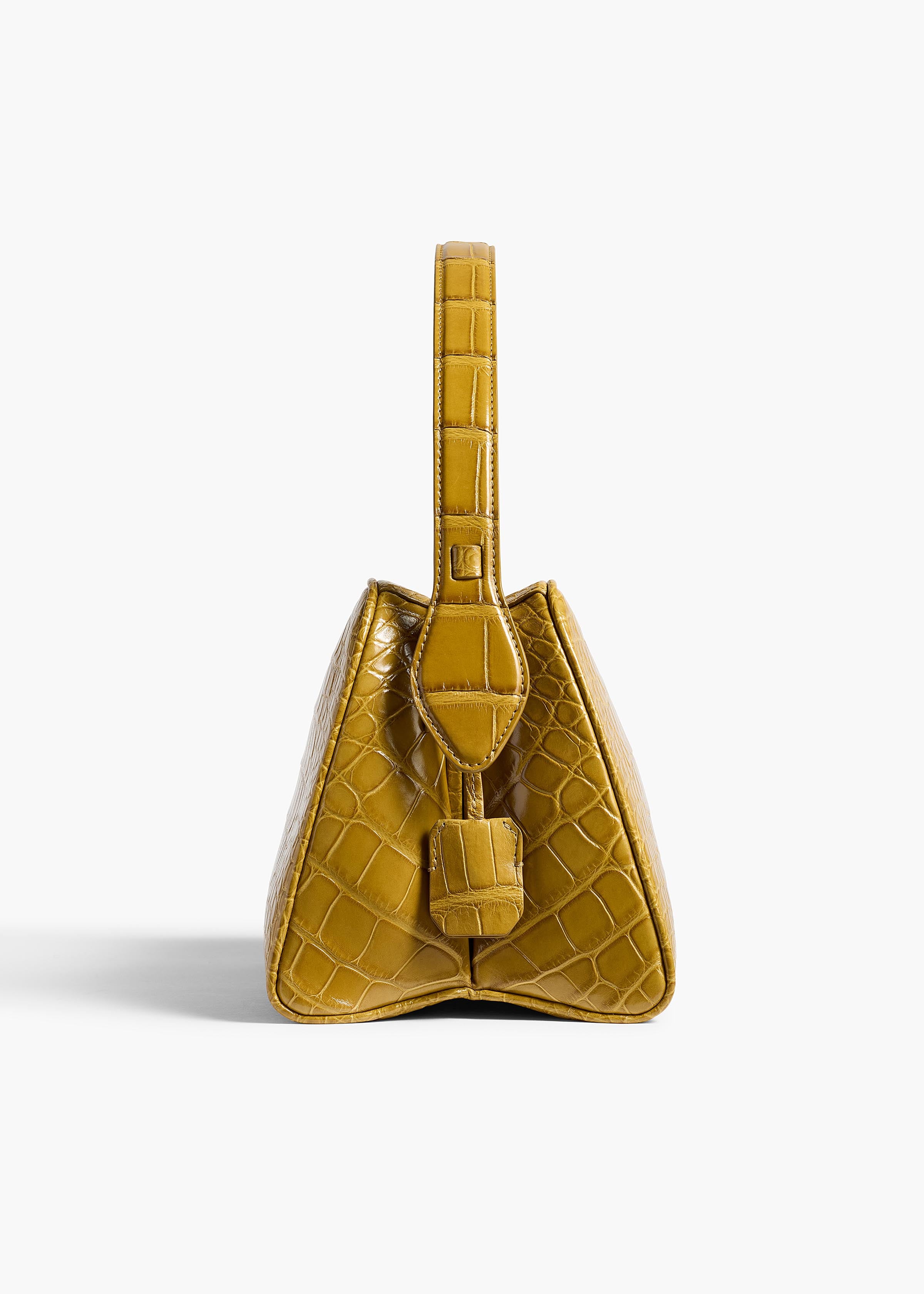 KHAITE - Cate Bag in Golden Olive Alligator